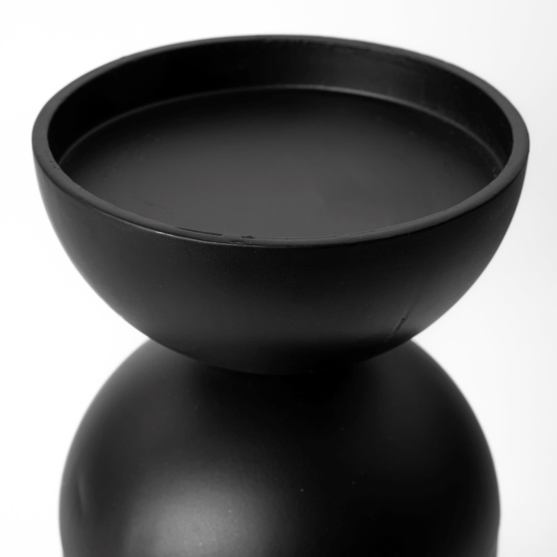 Alex Small Black Metal Cylindrical Table Candle Holder — product photograph