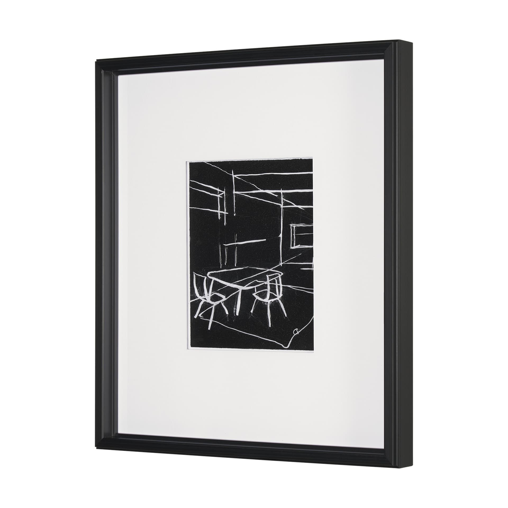 Interior Sketch III by Mercana Studio a Hand Embellished Framed Art Print Matted under Glass — product photograph