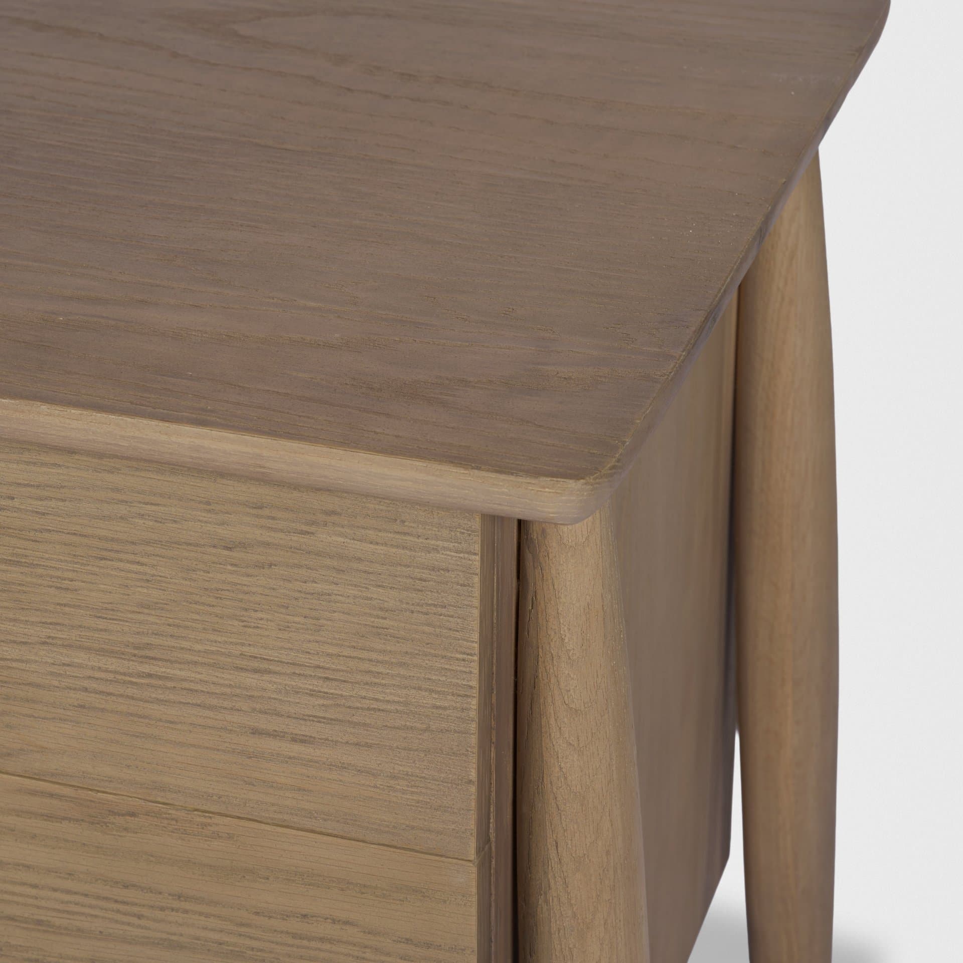 Hollis Gray-Brown Wood 3-Drawer Closed Nightstand — product photograph