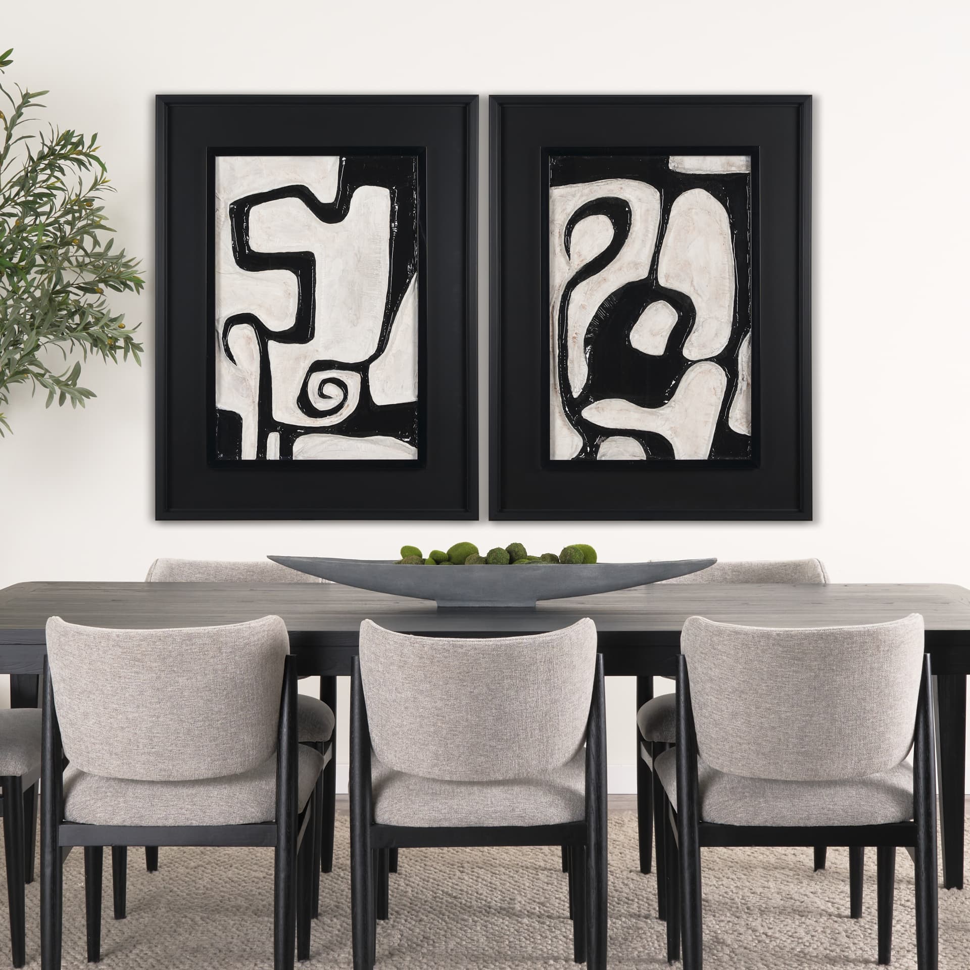 Webs of Ink by Studio M a handmade Original Framed Artwork under Glass — in a styled room