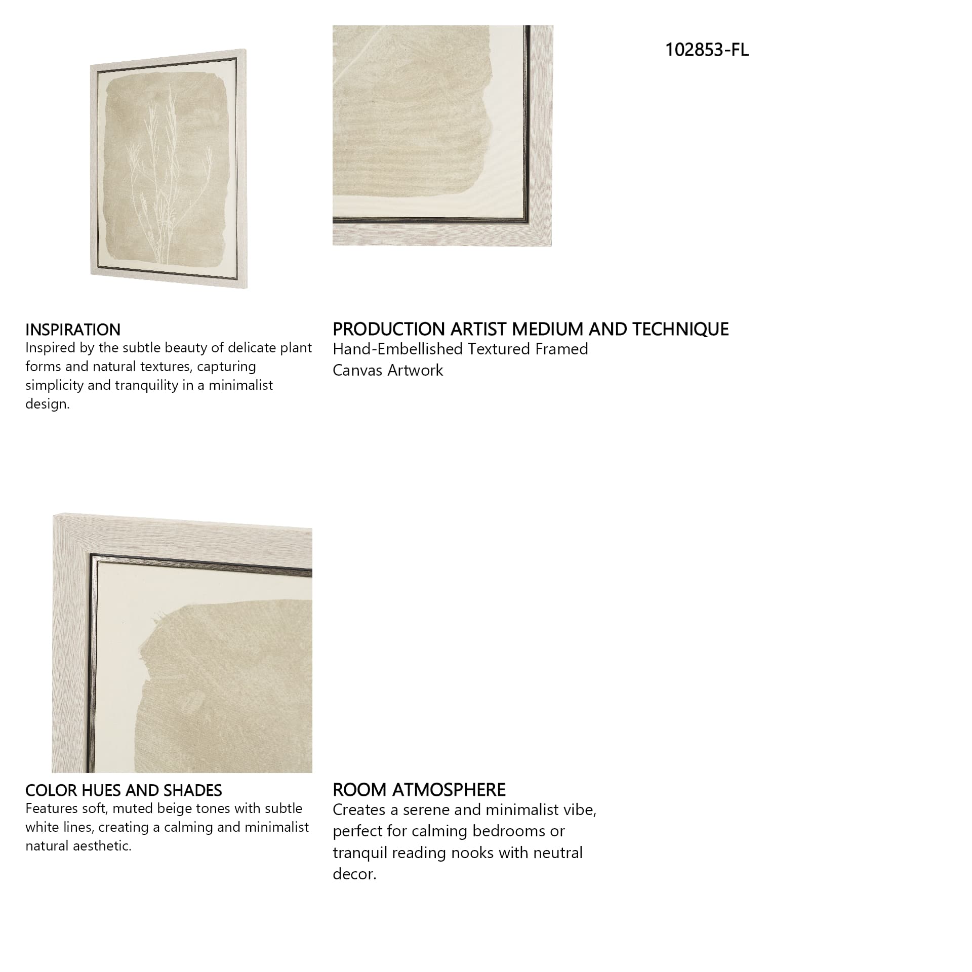 Field Study III: Remains by Mercana Studio Hand-Embellished Textured Framed Canvas Artwork — in a styled room