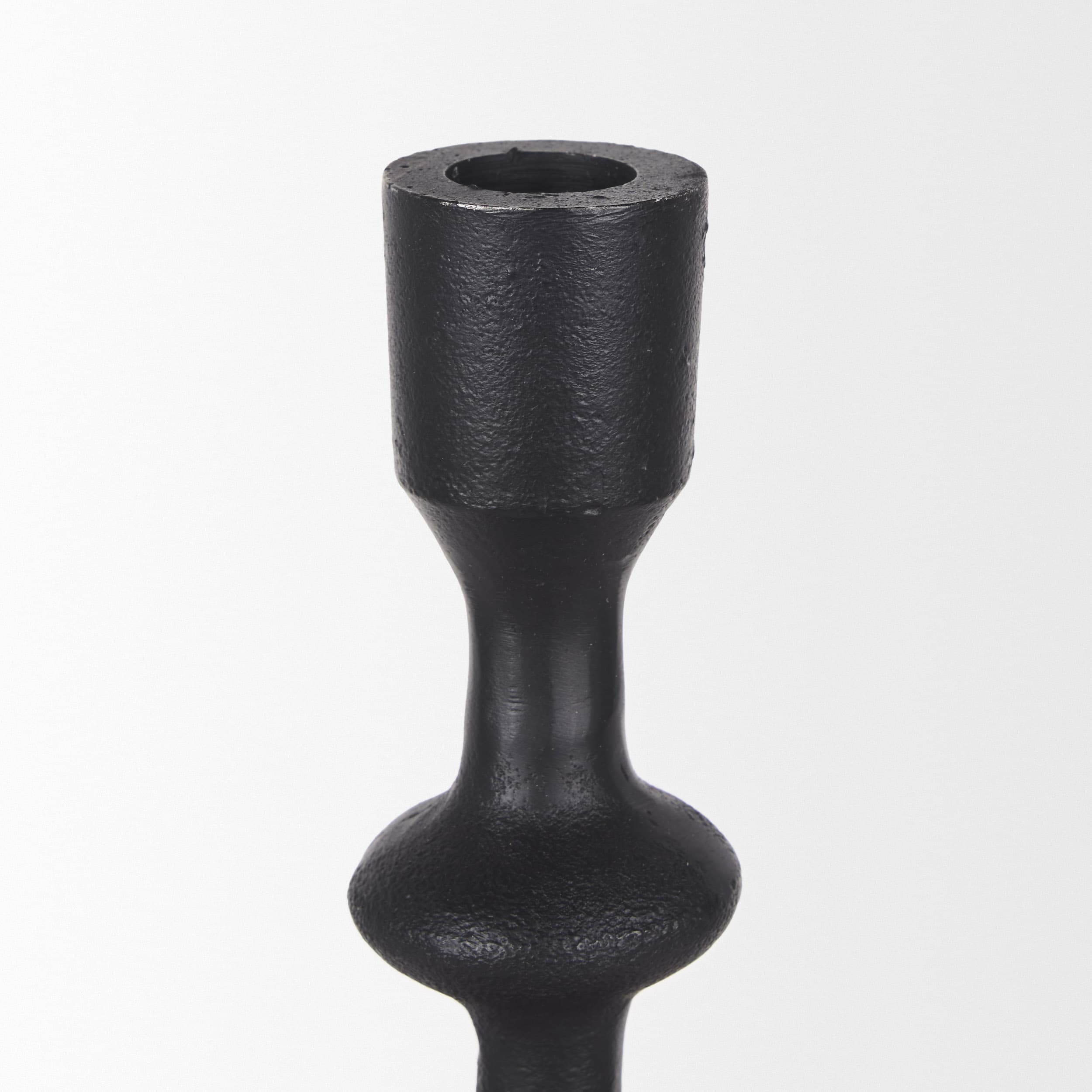 Paolo Matte Black Metal Candle Holder (Set of 3) — product photograph