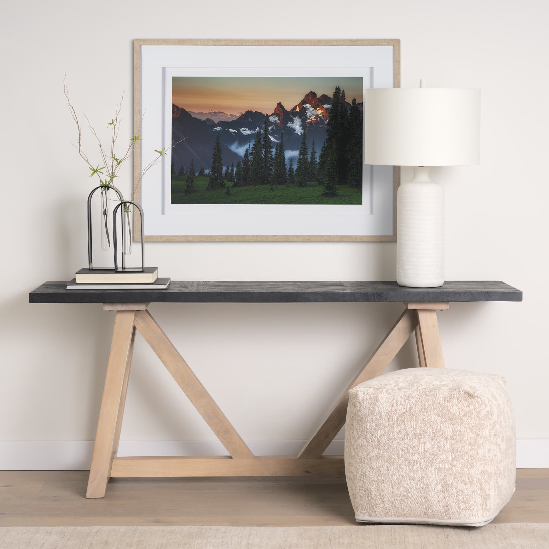 Sunrise Morning by Gary Blatter a Hand Embellished Textured Framed Photo Art Print Matted under Glas — in a styled room