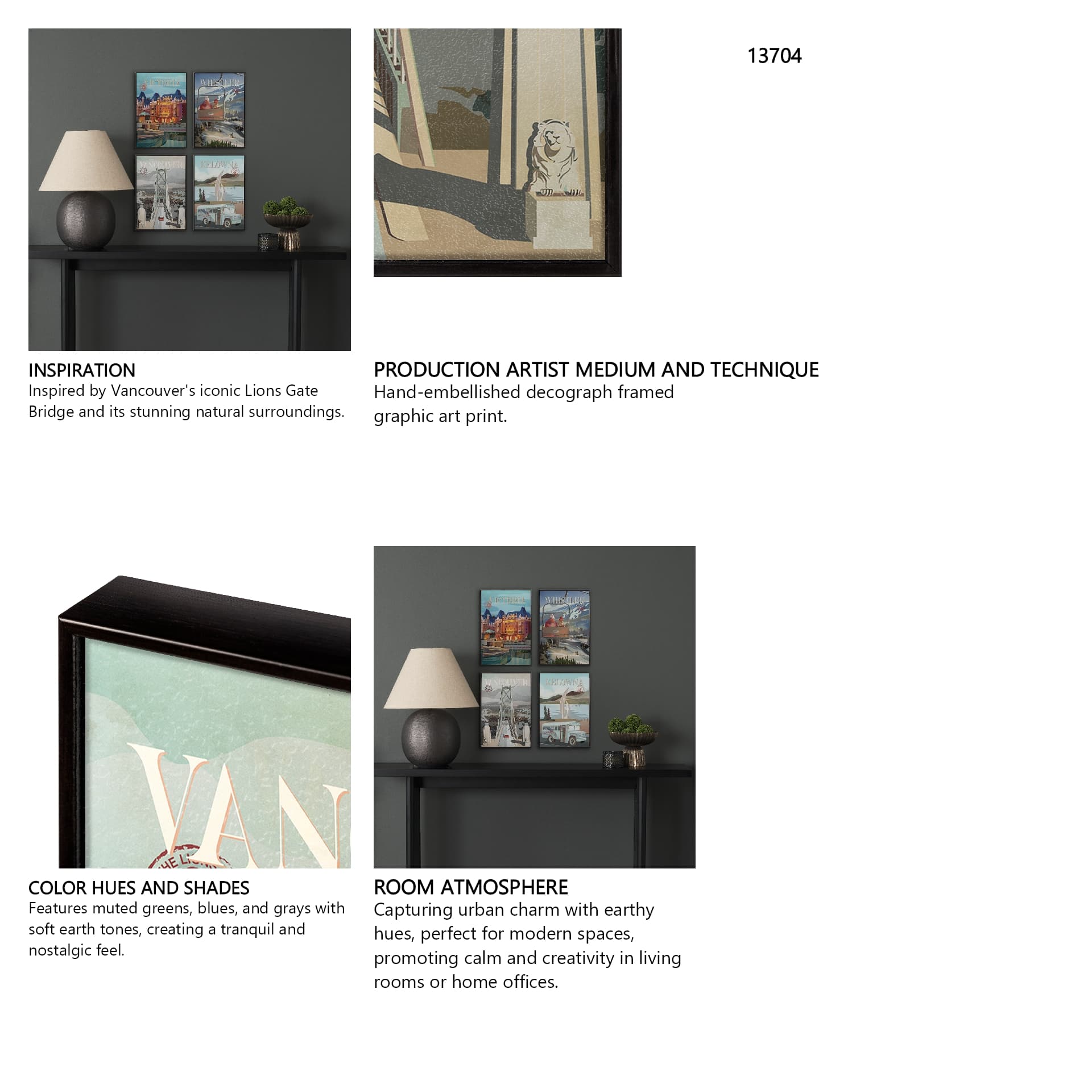 Vancouver Go Canada (SM) by Mercana Studio a Hand Embellished Decograph Framed Art Print — in a styled room