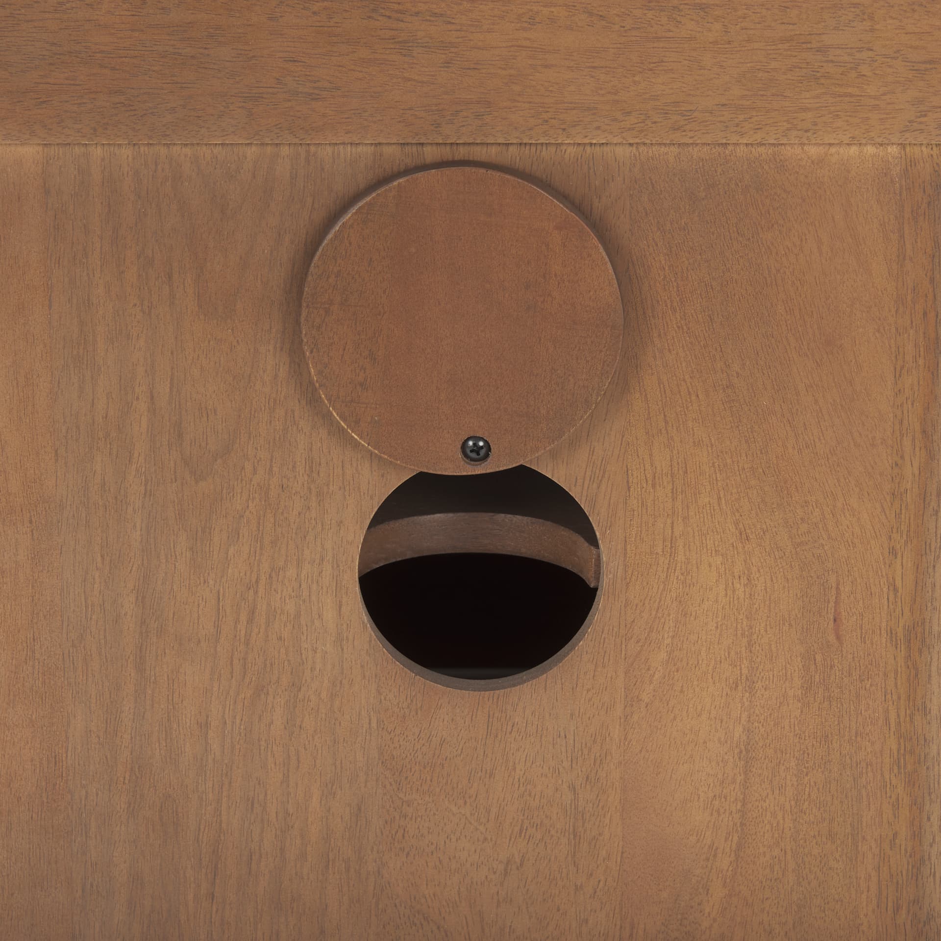 Grier 65" Medium Brown Wood W/ Cane Media Console — product photograph
