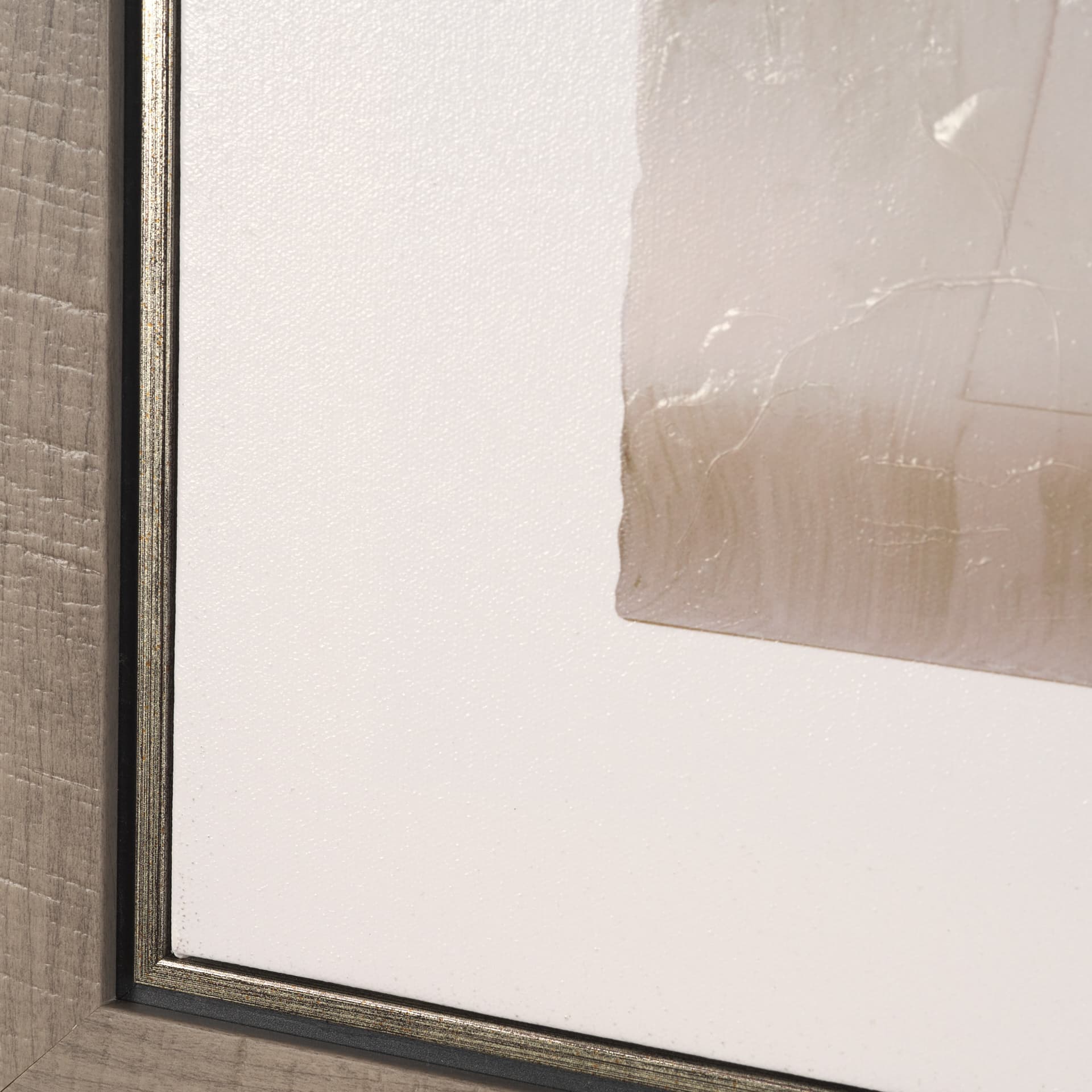 Glazed Echoes White II by Cartissi Hand-Embellished Textured Framed Canvas Artwork — product photograph