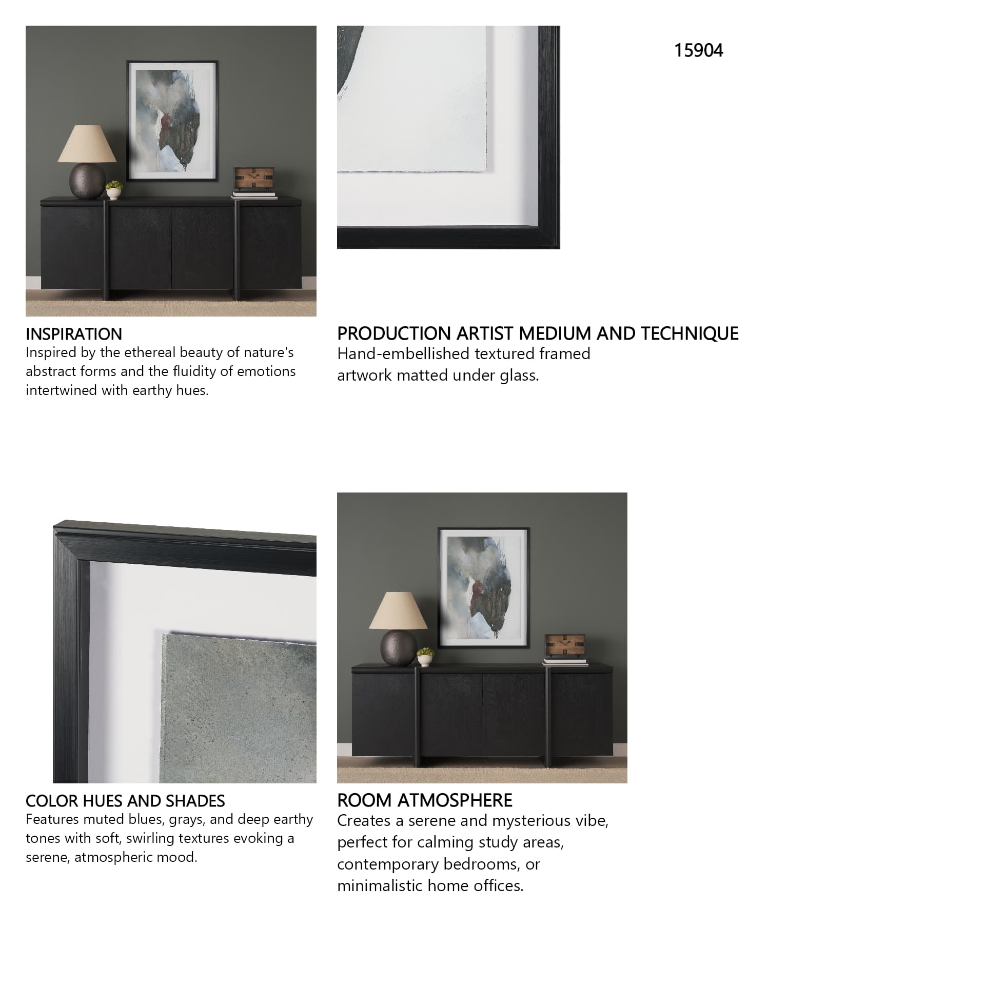 Ediface I by Ira Havuka Hand Embelished Textured Framed Artwork Matted under Glass — in a styled room