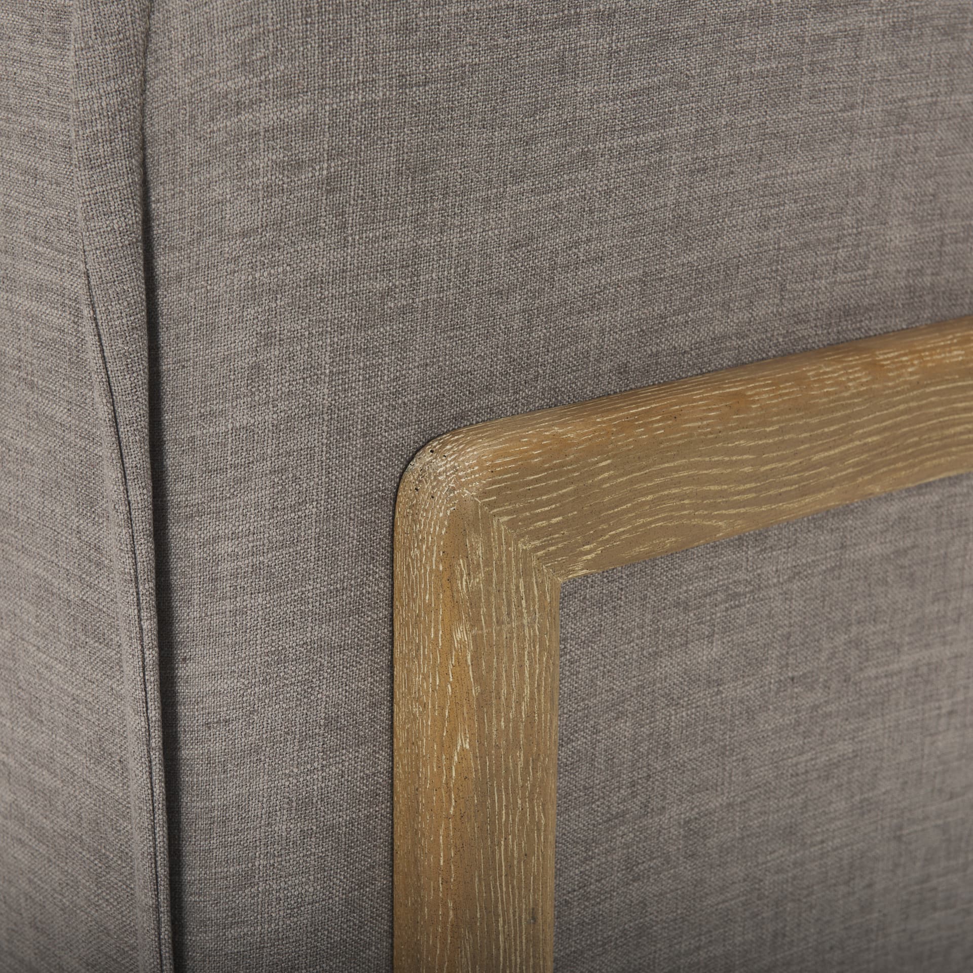 Roy II Flint Gray Upholstered and Brown Wood Frame Arm Chair — product photograph