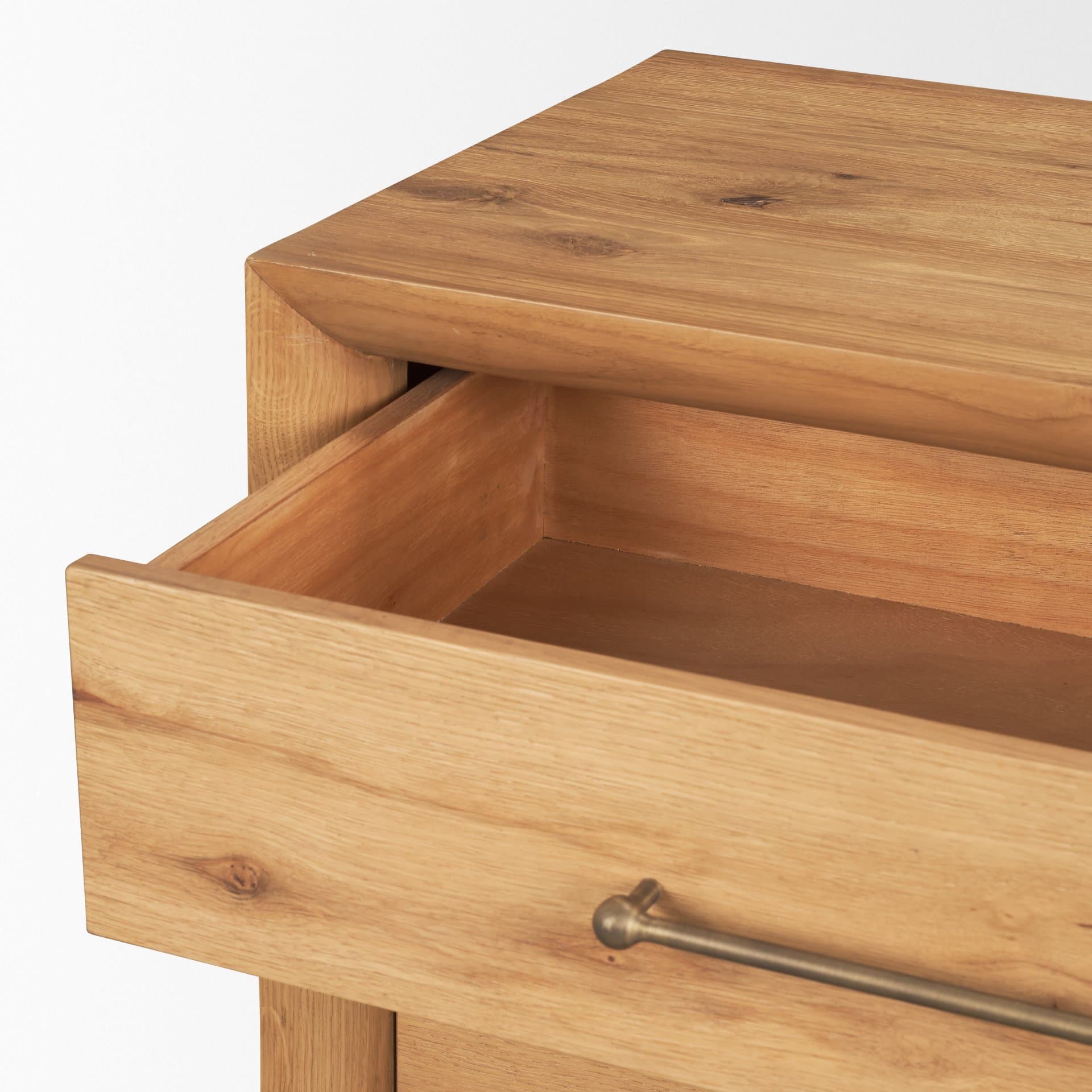 Belford 3-Drawer Light Brown Oak Wood Closed Nightstand — product photograph
