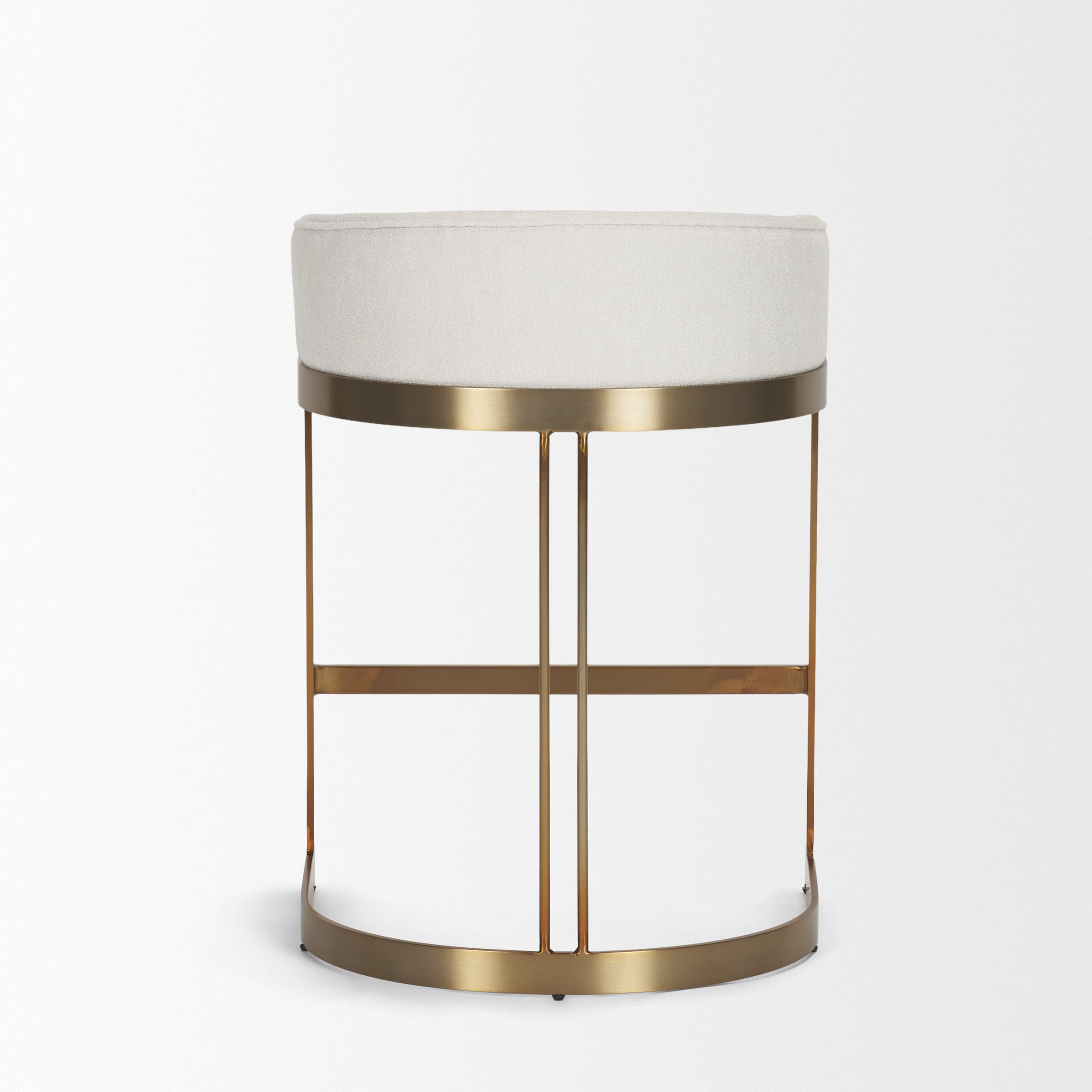 Hollyfield Low Back 28.7in Seat Bar Stool | II Cream Fabric w/ Counter — product photograph