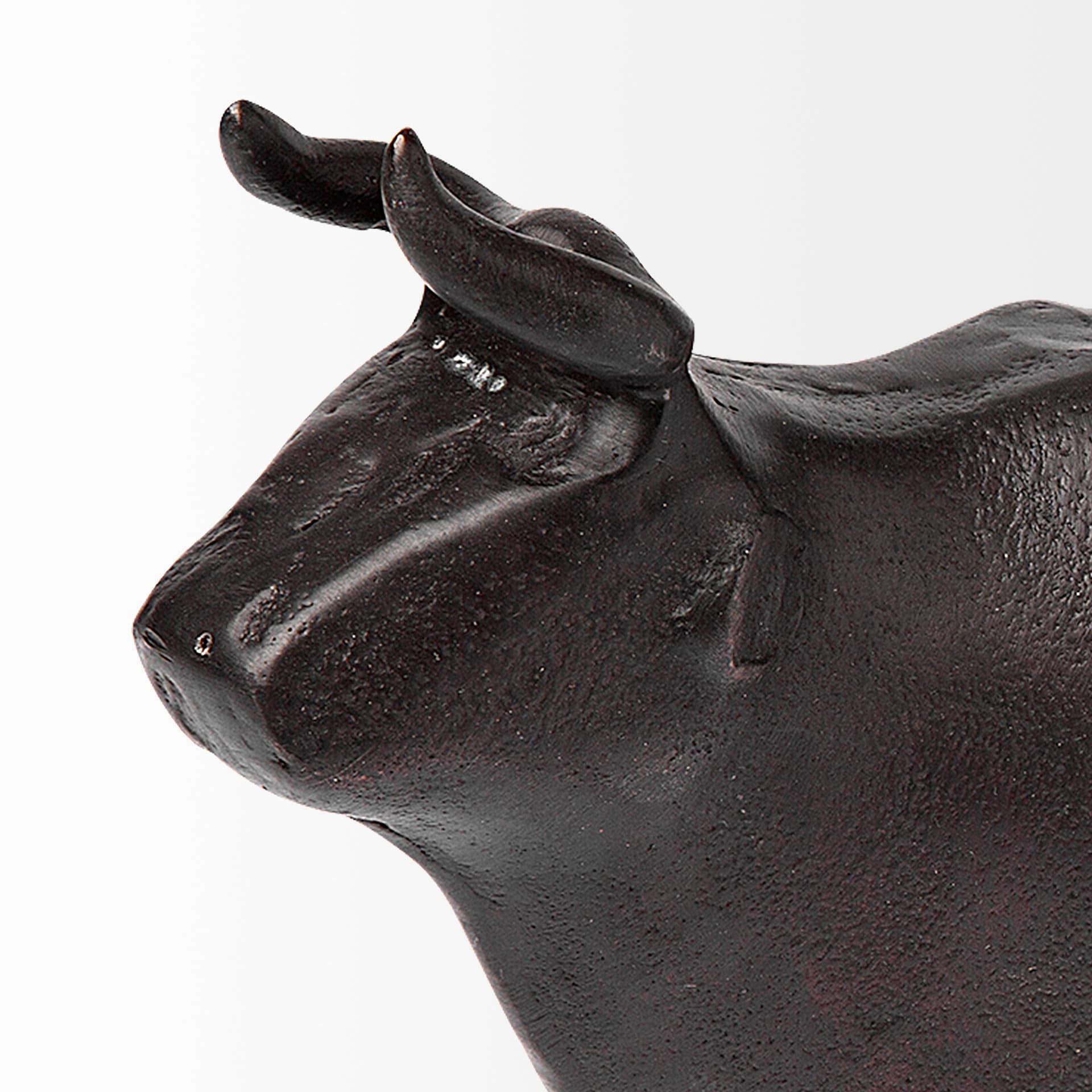 Taurus II 9L x 4W Black Cast Aluminum Bull Decorative Object — product photograph