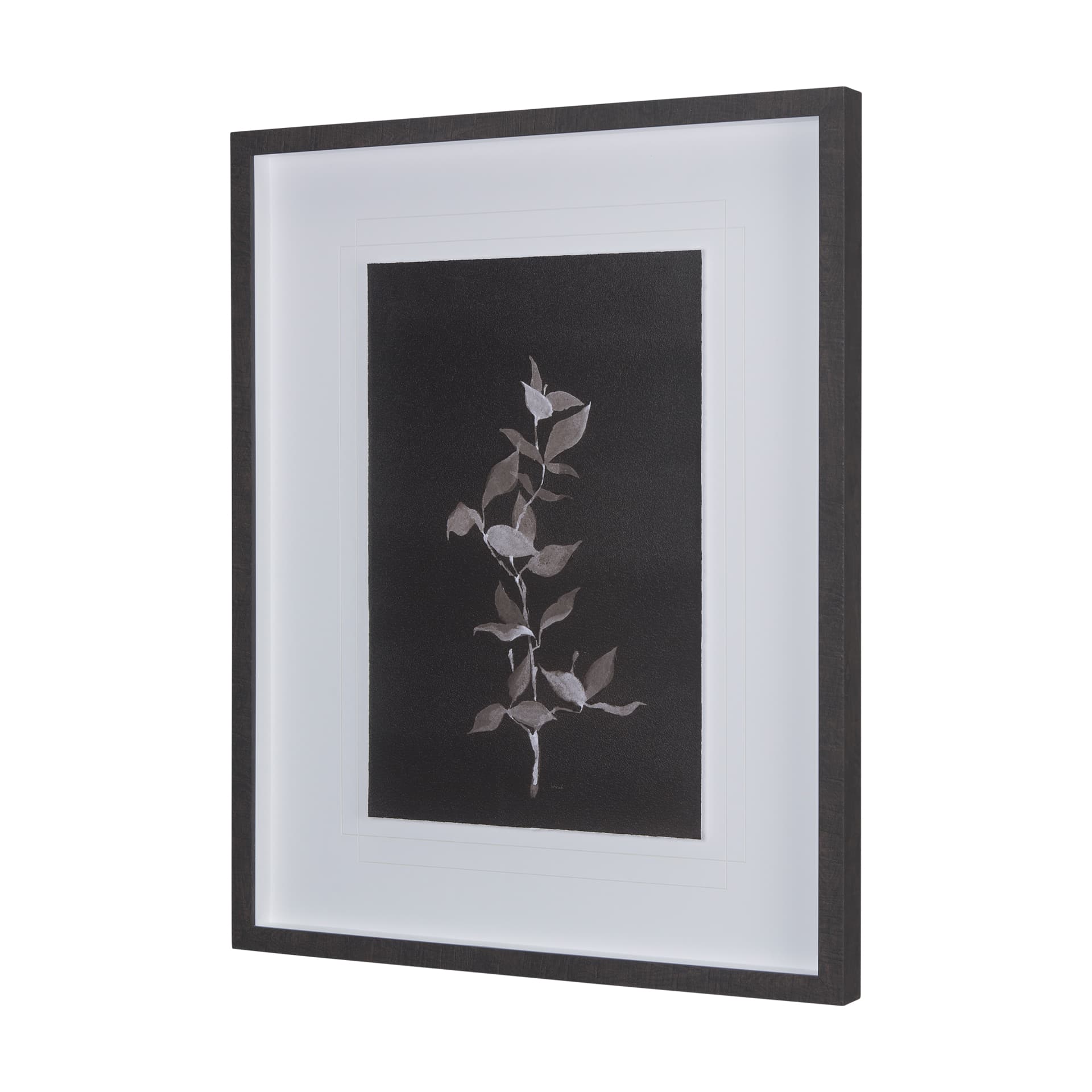 Night Leaves II by Mercana Studio a Hand Embellished Textured Framed Art Print Matted under Glass — product photograph