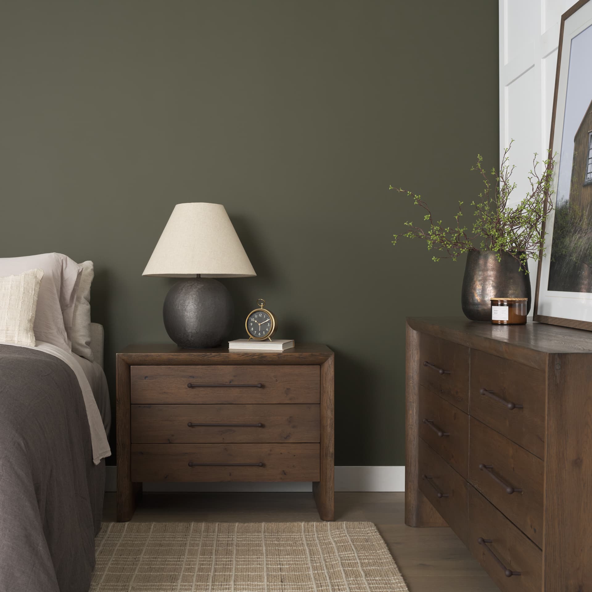 Belford 6-Drawer Dark Brown Oak Wood Dresser — product photograph