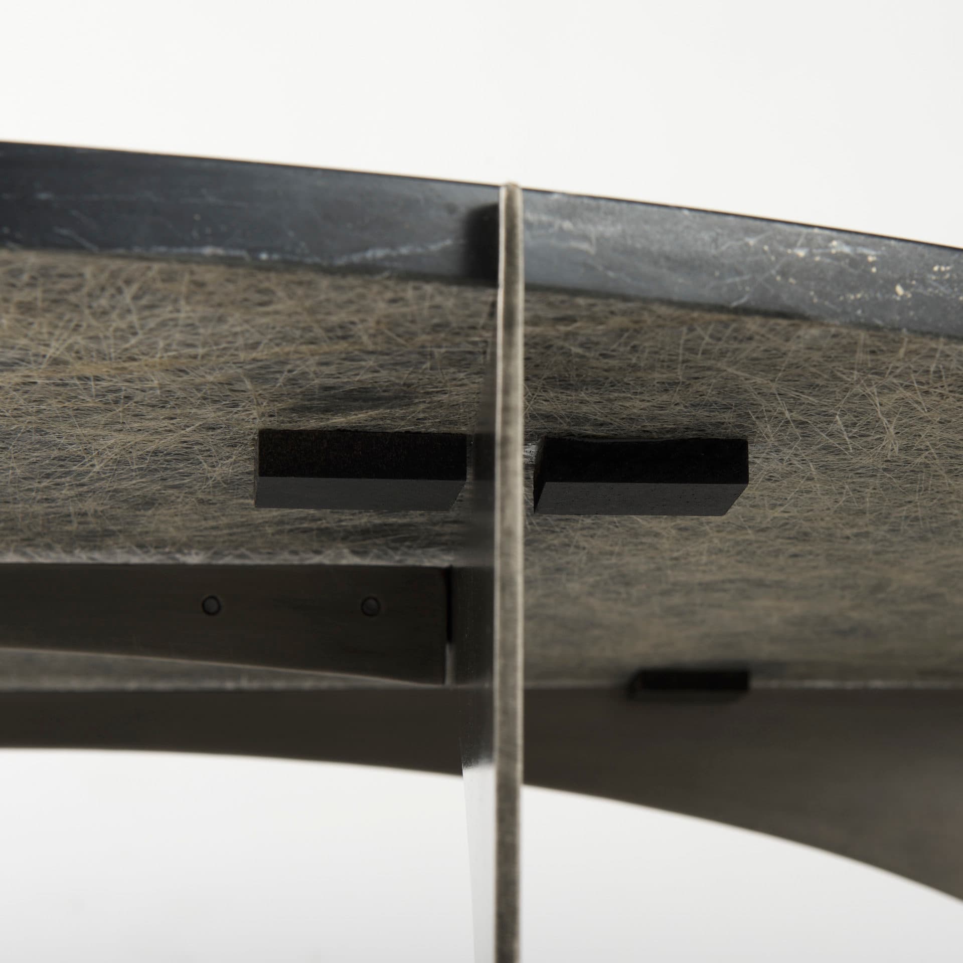 Reinhold III Black Marble Top Iron Coffee Table — product photograph