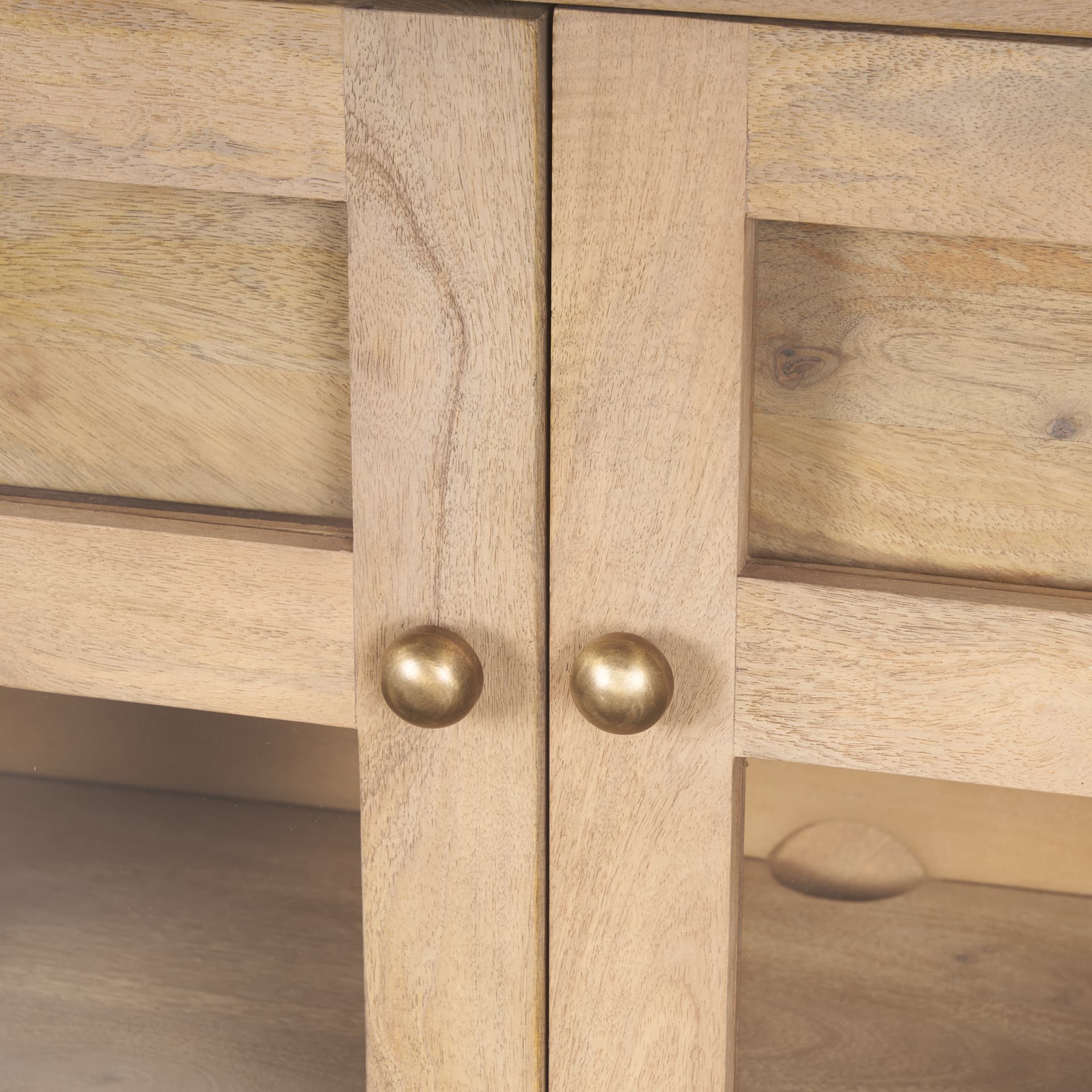 Suri Light Brown Wood w/ Glass Doors Sideboard — product photograph