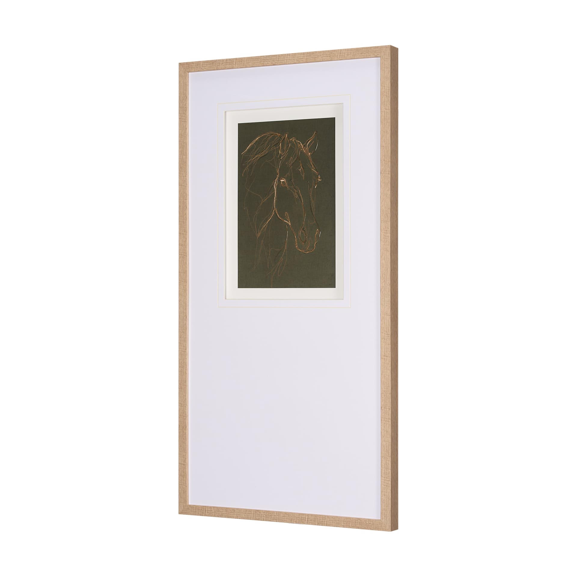 Thoroughbred III Olive by Mercana Studio Hand Embellished Framed Art Print Matted under Glass — product photograph