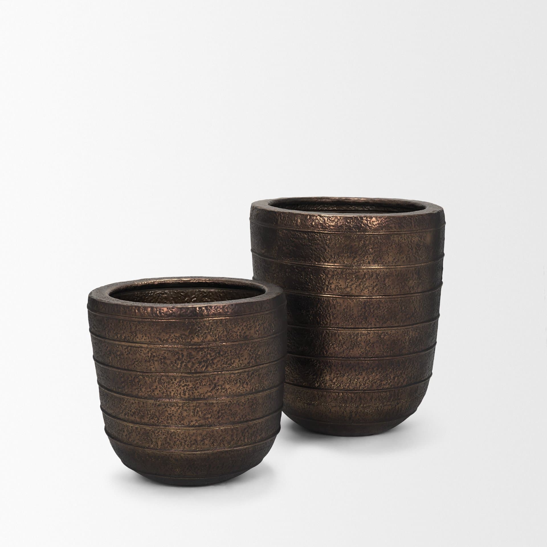 Aivana Extra Large Antiqued Gold Metal Floor Vase — product photograph