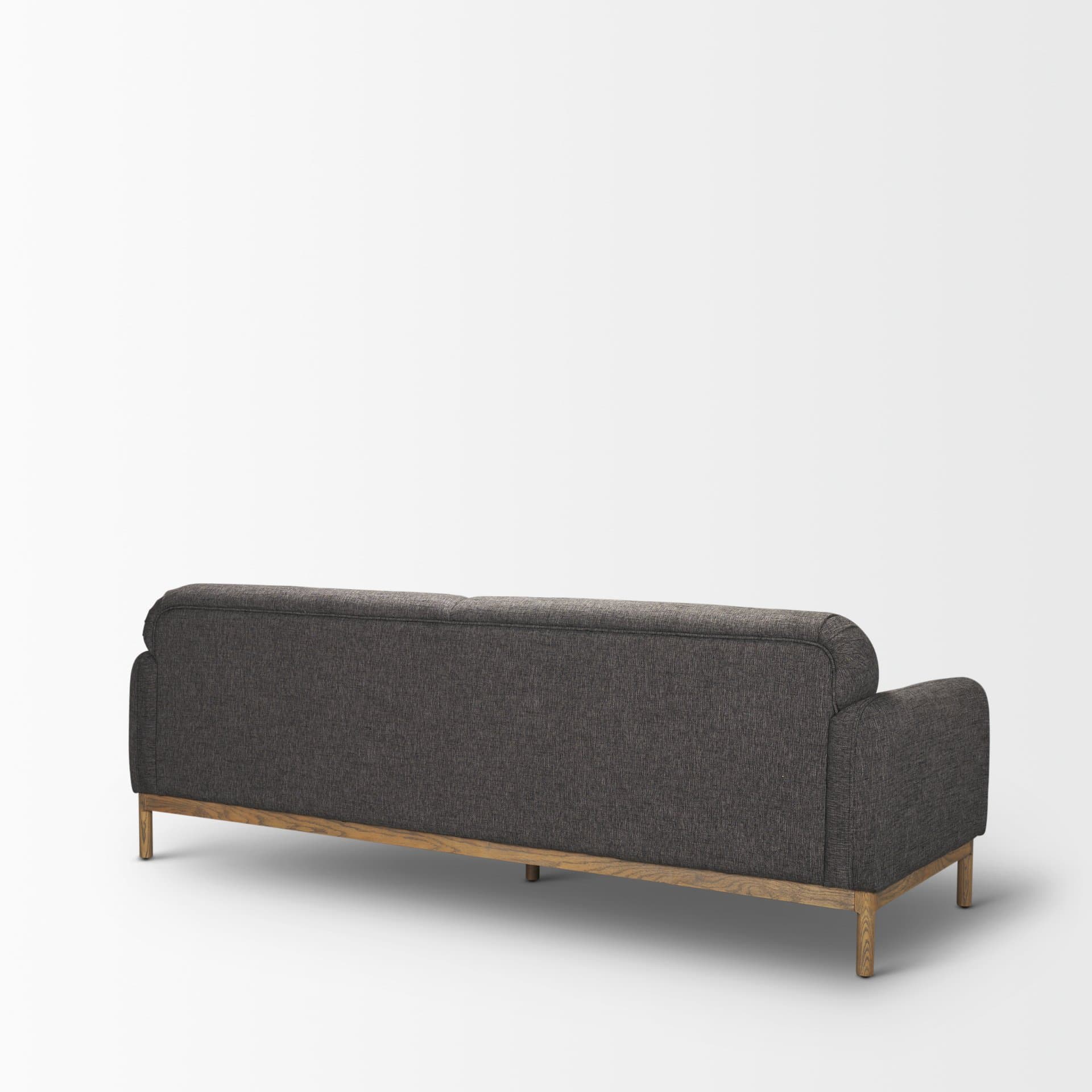 Hale Sofa W/ Medium Brown Wood and Gray Fabric — product photograph
