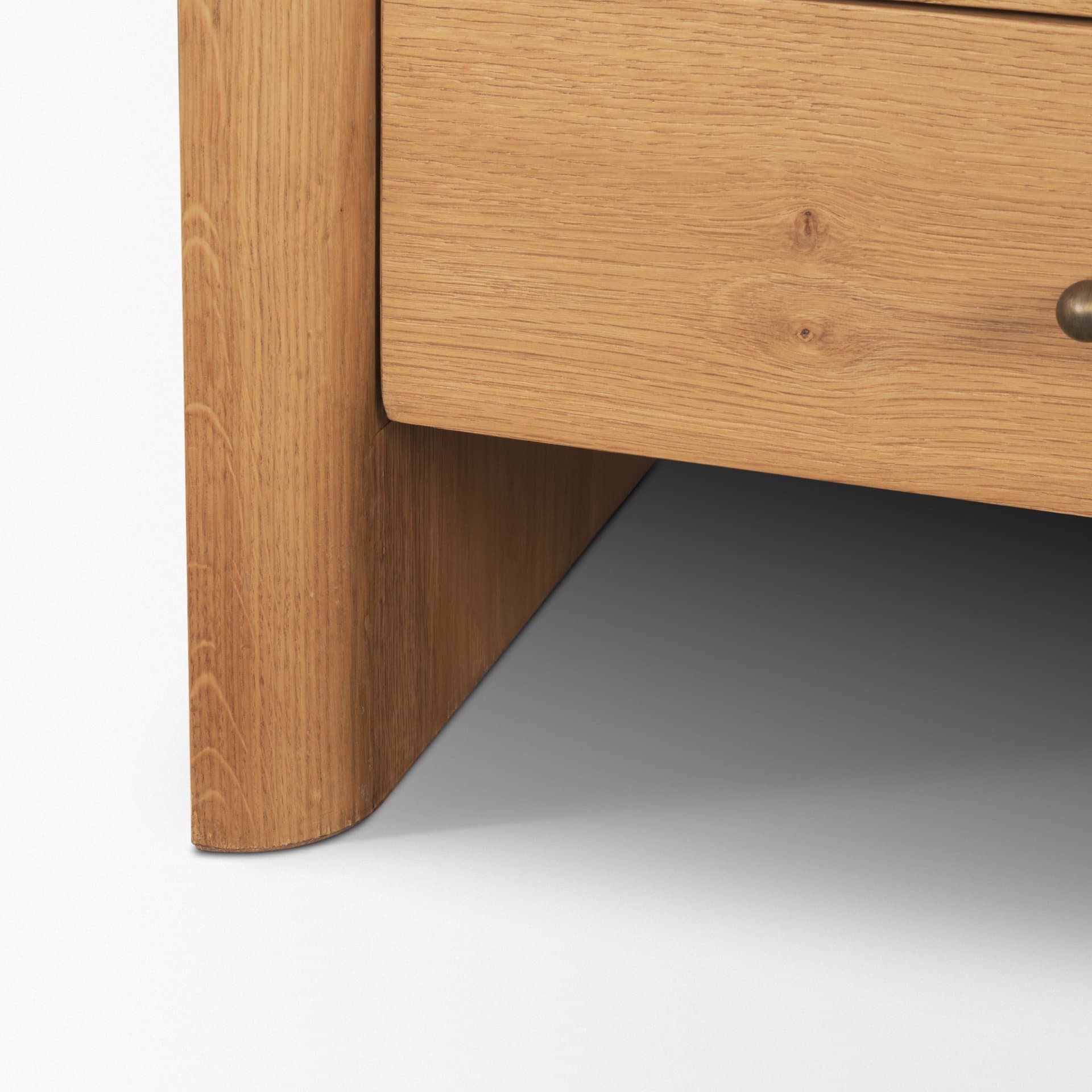 Belford 3-Drawer Light Brown Oak Wood Closed Nightstand — product photograph