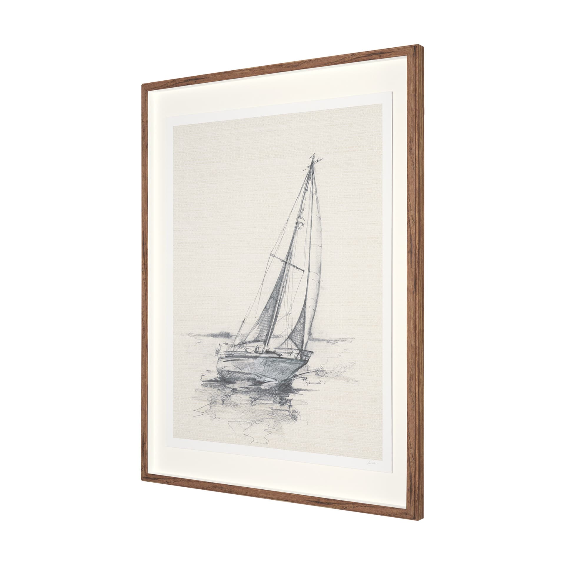 Sail Away II by Mercana Studio a Hand Embellished Framed Art Print Matted under Glass — product photograph