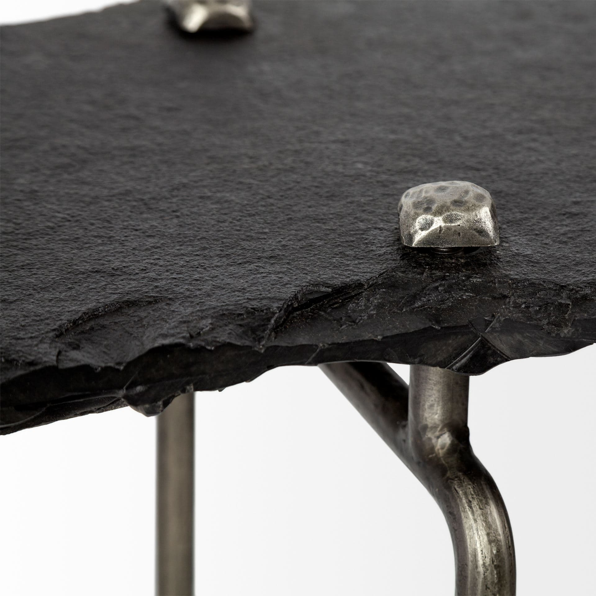 Pinera III 49L x 17W Black Slate W/Iron Base Console Table — product photograph