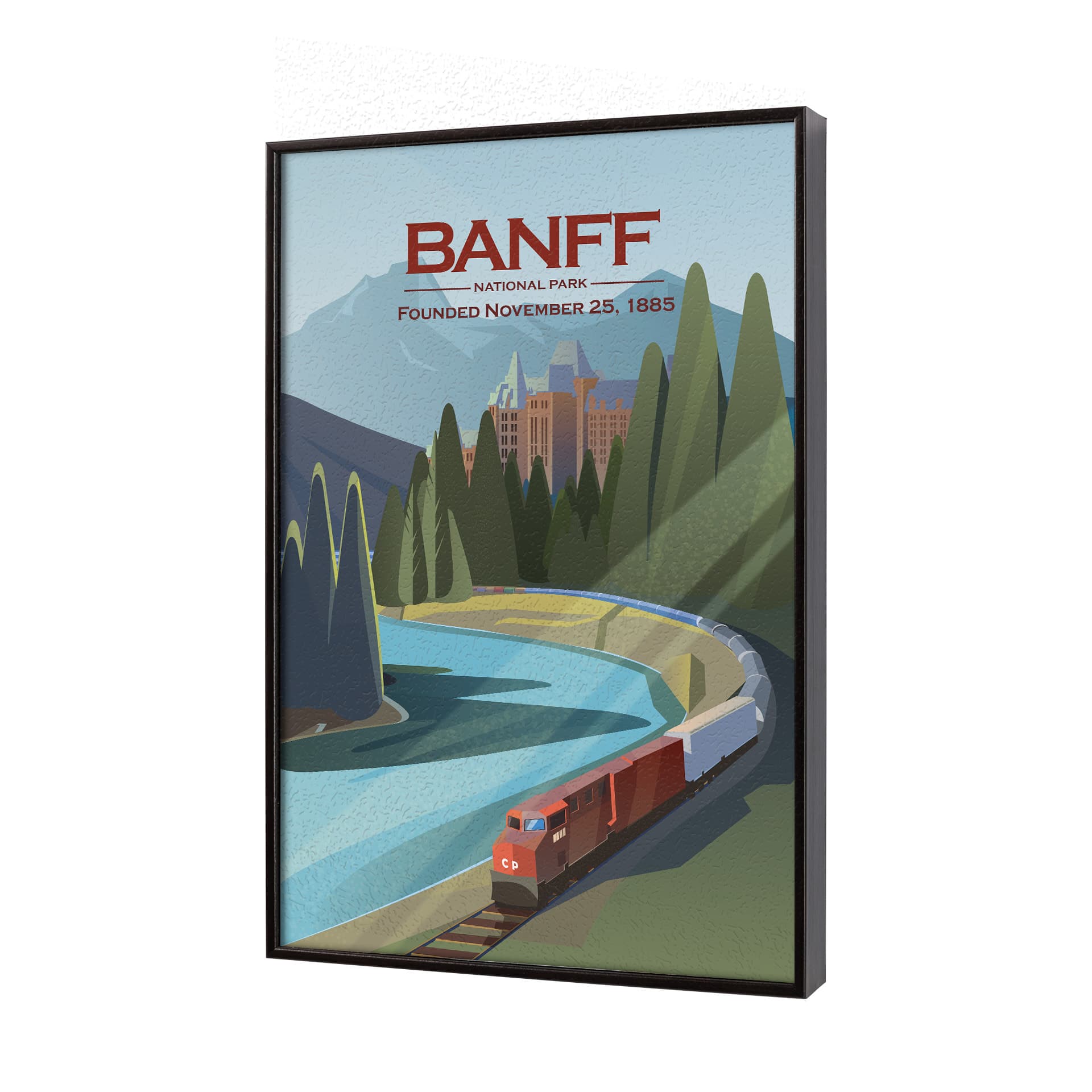 Banff Go Canada (SM) by Mercana Studio a Hand Embellished Decograph Framed Art Print — product photograph