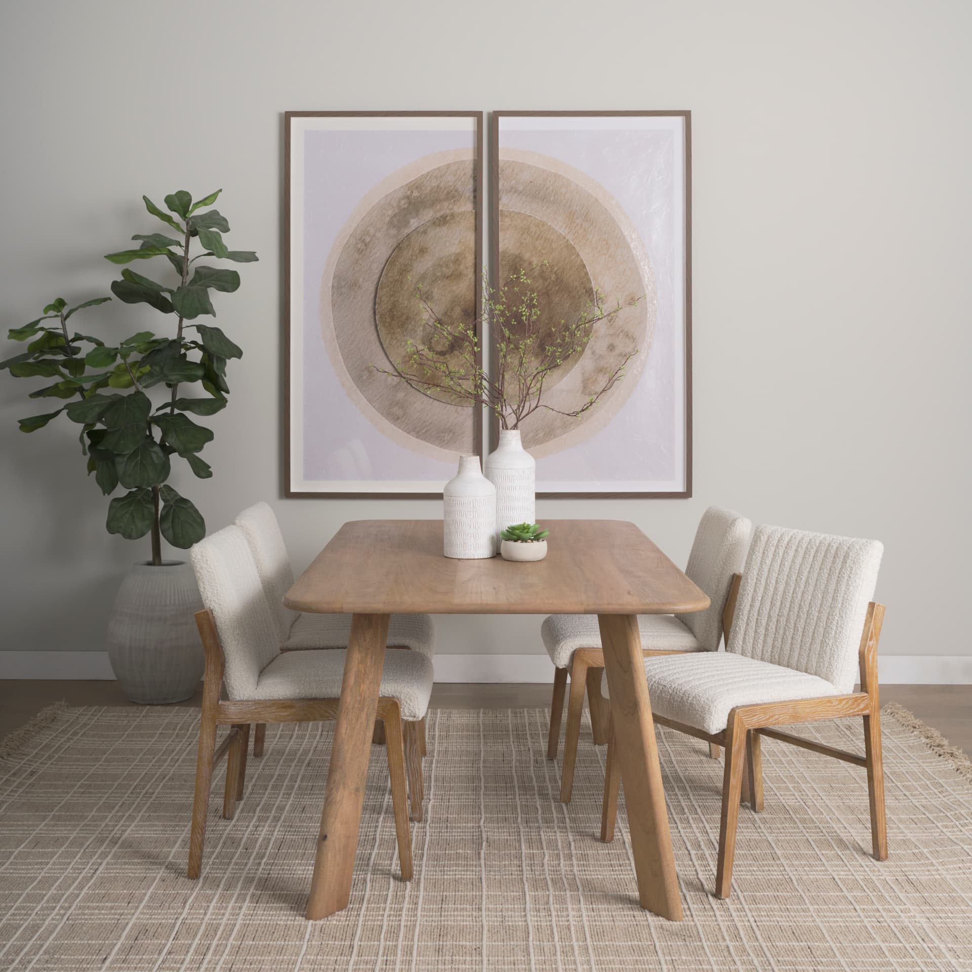 Welborn 72"L x 40"W Rectangular Dining Table | Modern | Light Brown Wood | Seats 6 — product photograph