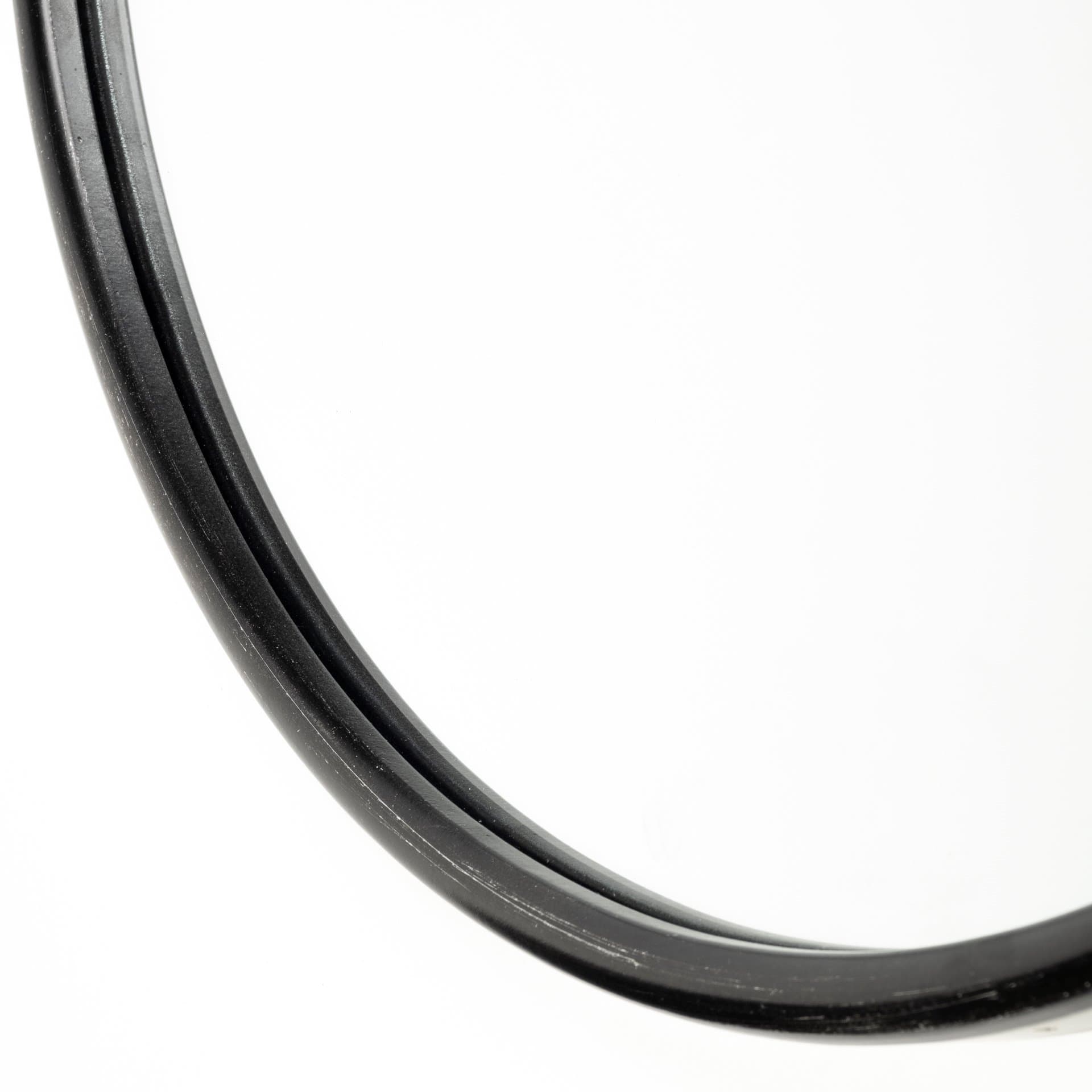 Sylvia II 24"x35" Oval Black Metal Frame Mirror — product photograph