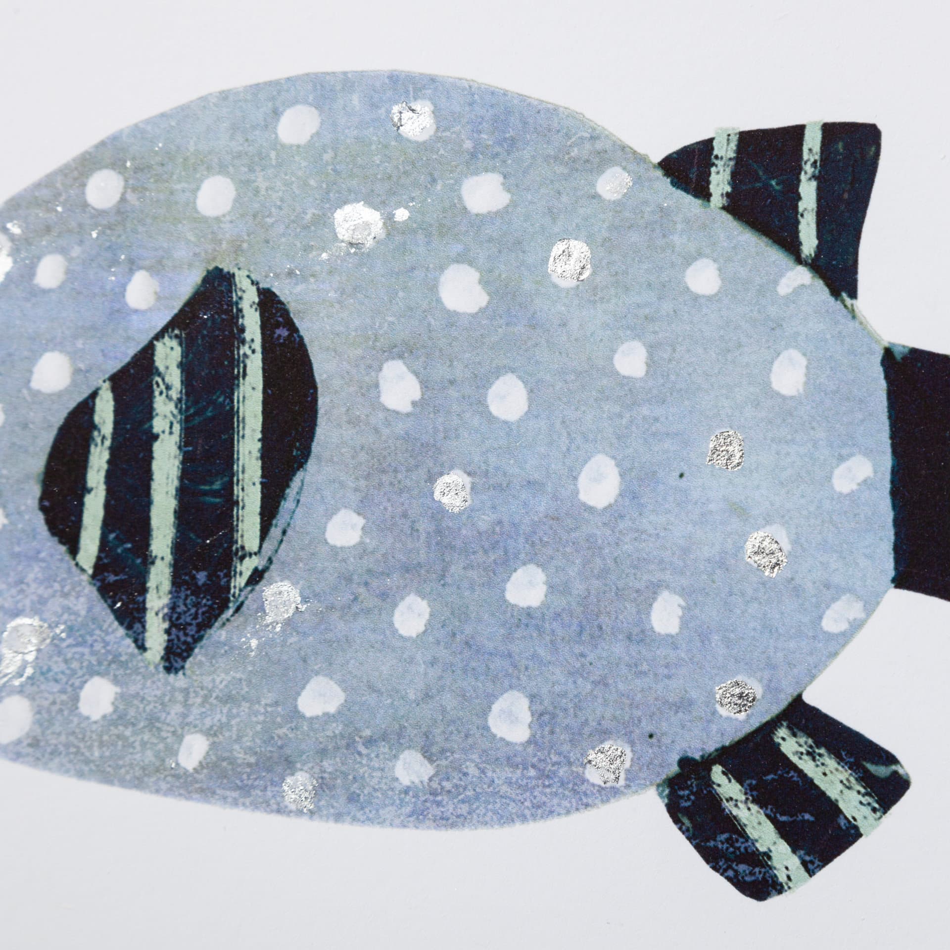 Patterned Fish I by Victoria Barnes a Hand Embellished Textured Framed Art Print Matted under Glass — product photograph