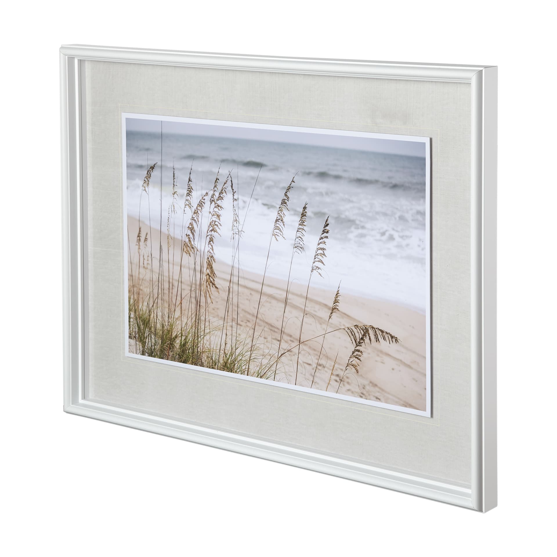 Silver Seagrass by Marlana Semenza a Hand Embellished Textured Framed Photo Art Print Matted under G — product photograph