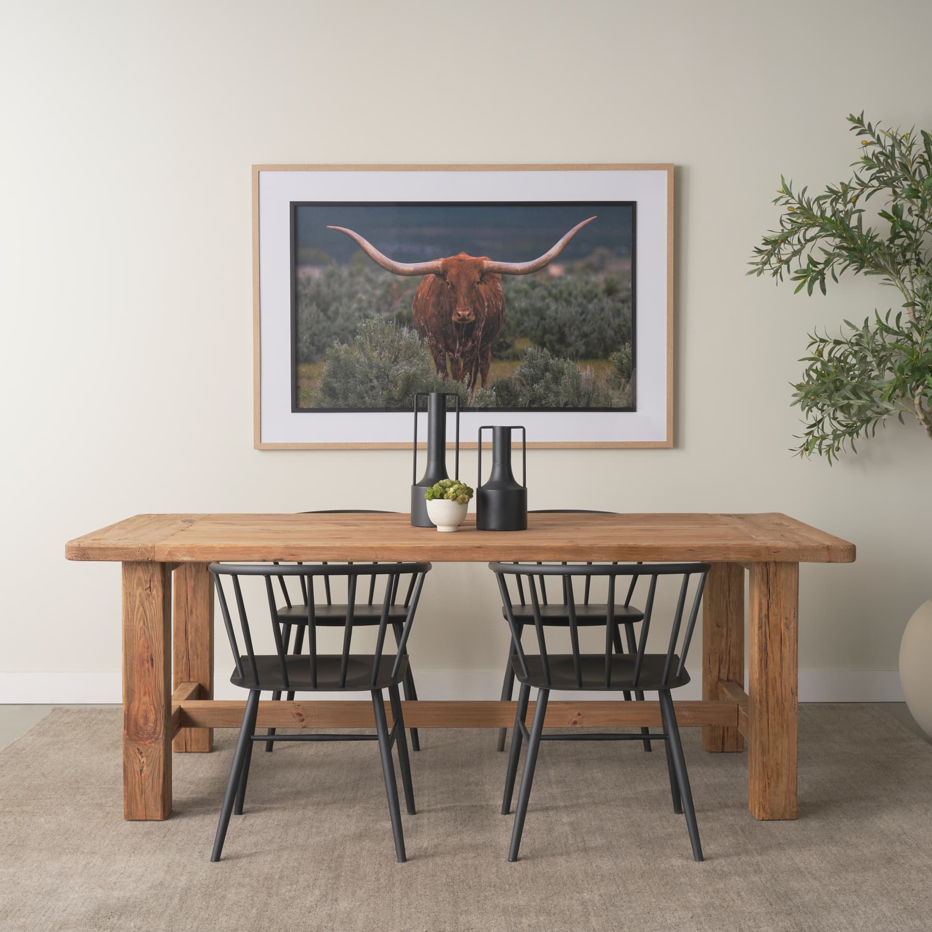 Colin Curved Back Dining Side Chair | Black Metal — product photograph