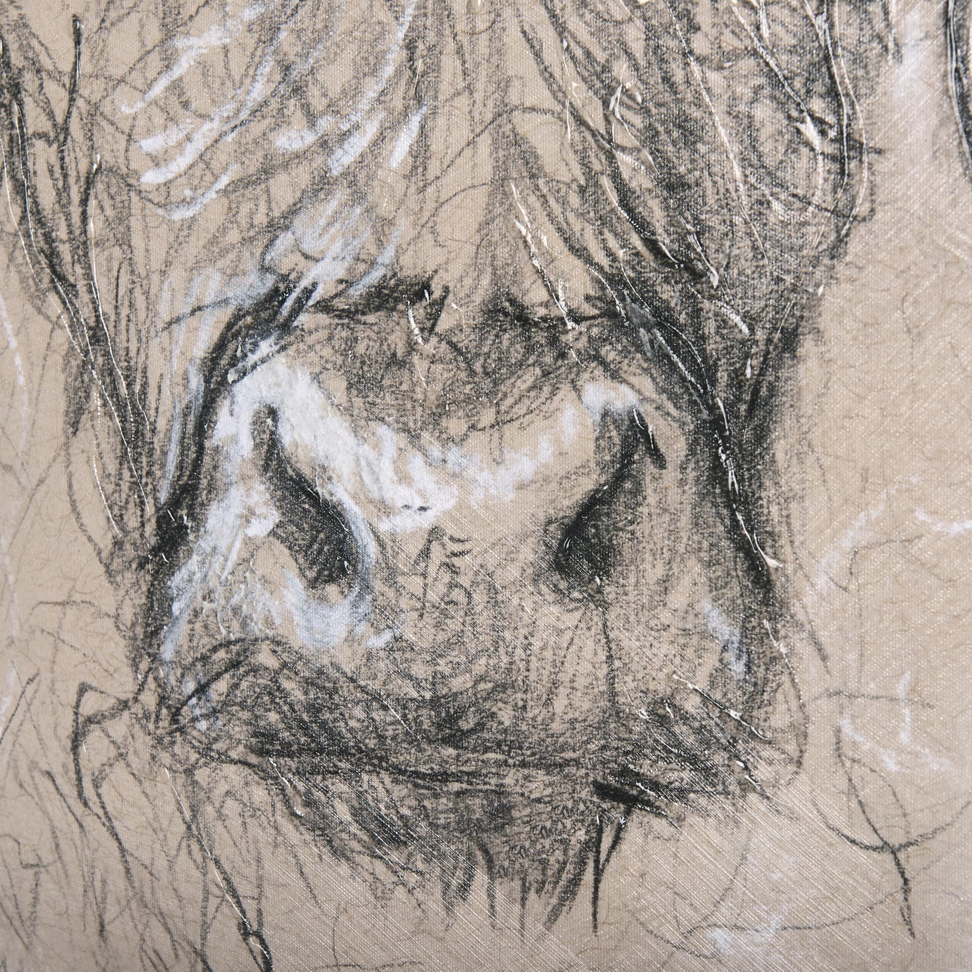 Sketch of animal VIII (Highland bull) by Mercana Studio a Hand Embellished Textured Canvas — product photograph
