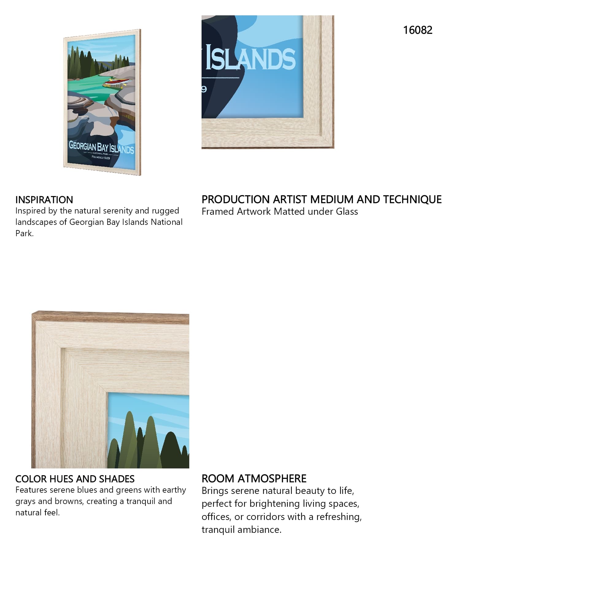 Georgian Bay Islands GO by Mercana Studio Framed Artwork Matted under Glass — in a styled room