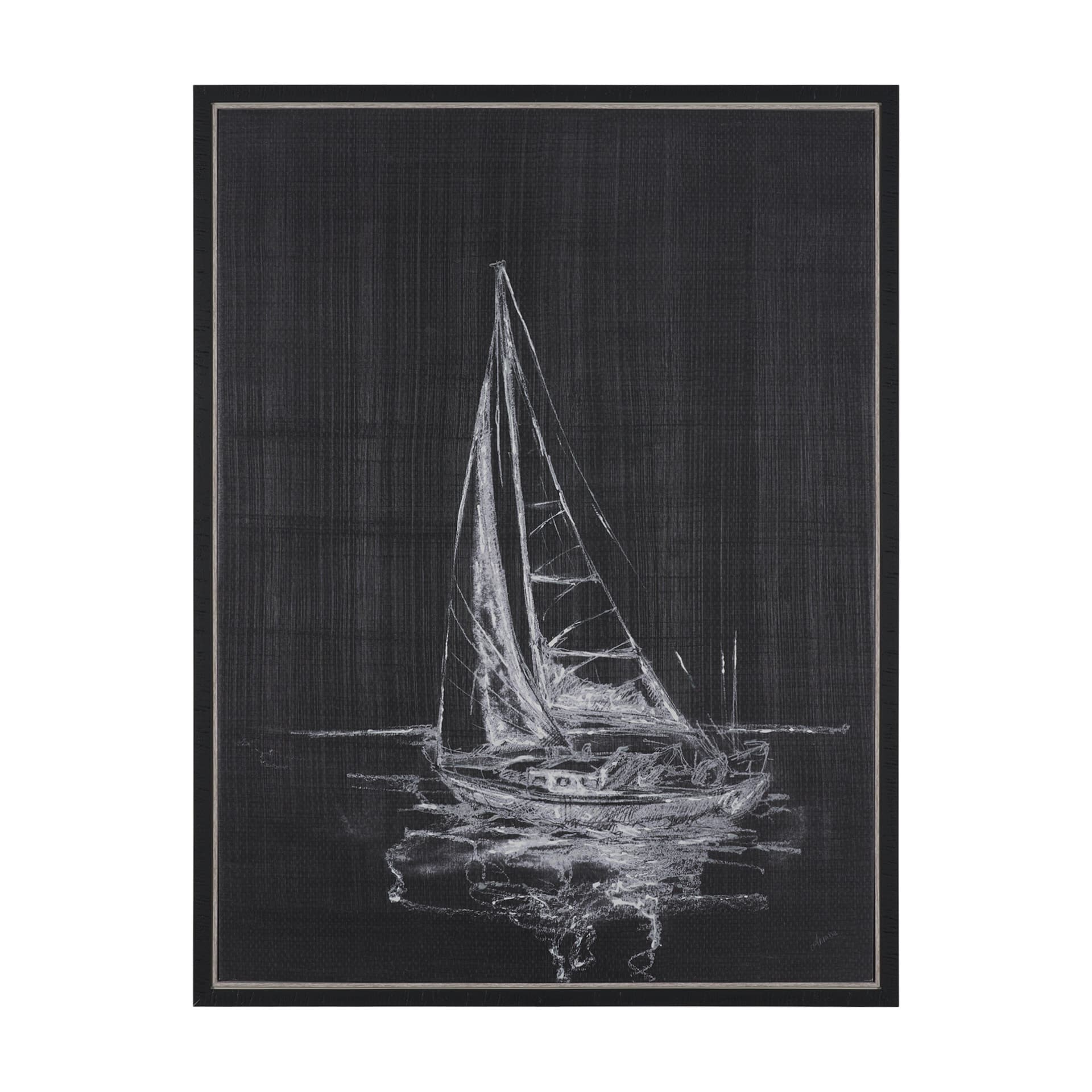 Sail Away I by Mercana Studio a Hand Embellished Textured Framed Canvas — product photograph