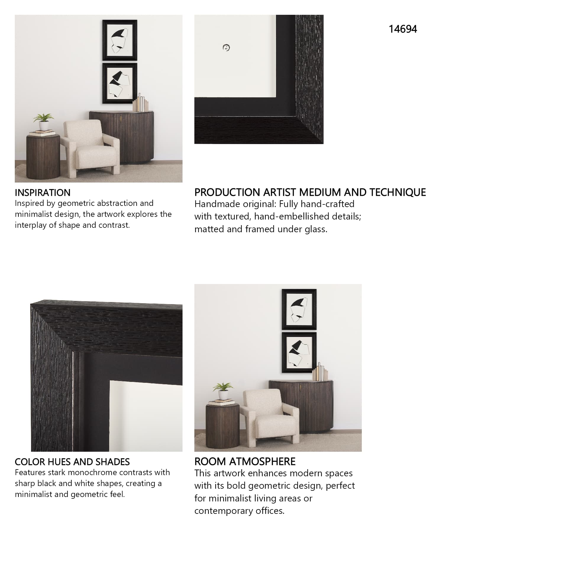 The Fold Paper II by Studio M a handmade Original Framed Artwork under Glass — in a styled room