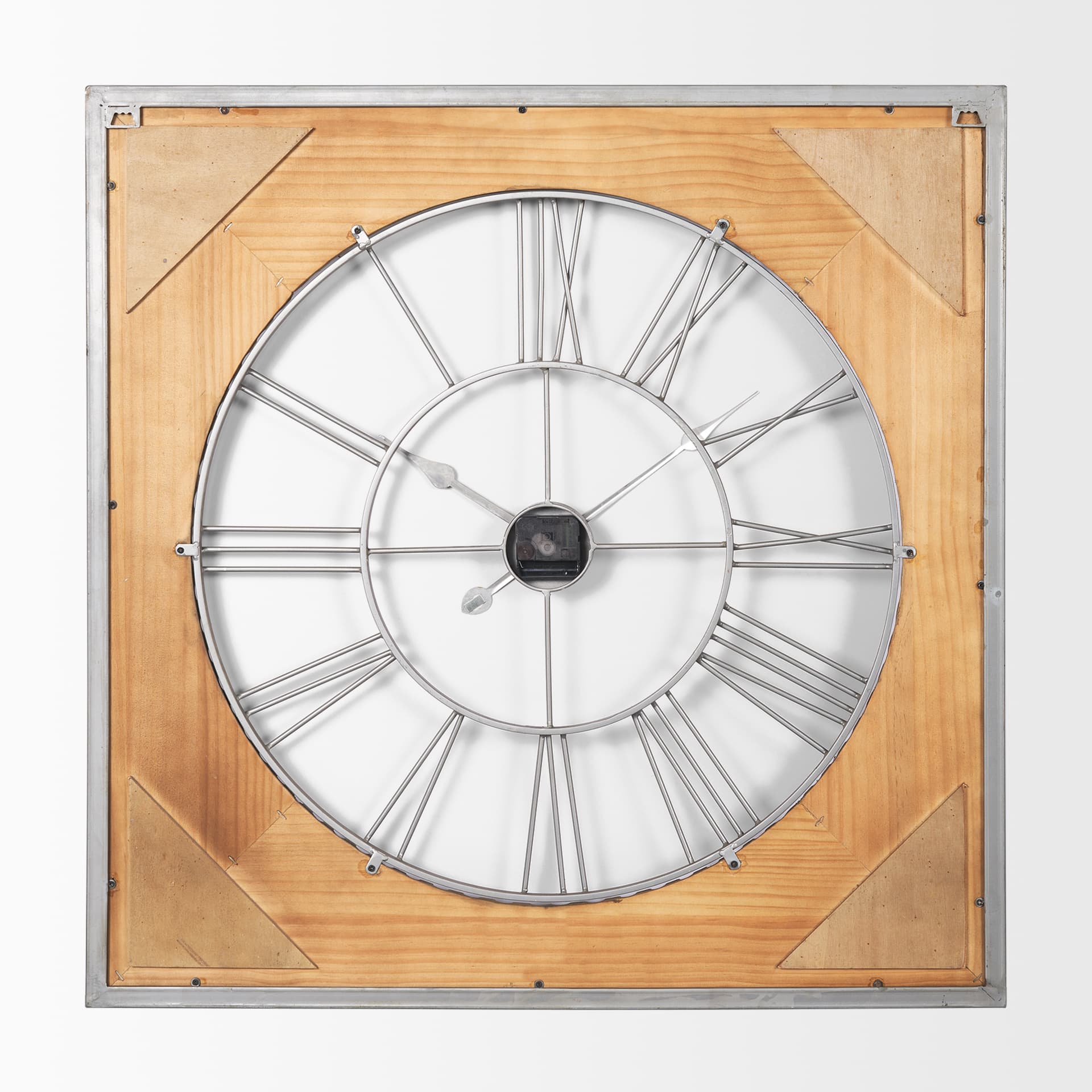 Rondell Light Brown Wood W/ Gold Metal Wall Clock — product photograph