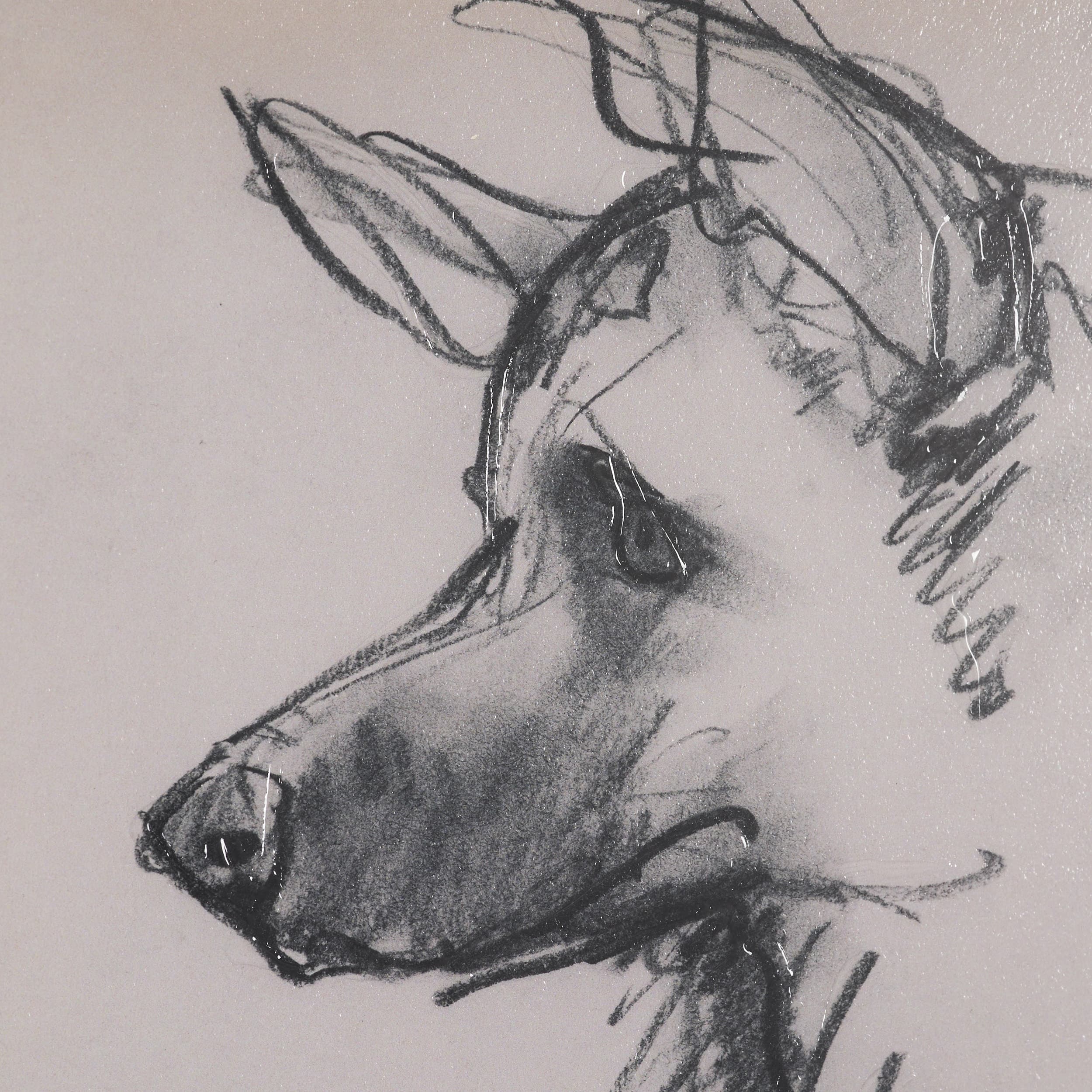 German Shepherd by Mercana Studio Hand-Embellished Framed Artwork Matted under Glass — product photograph