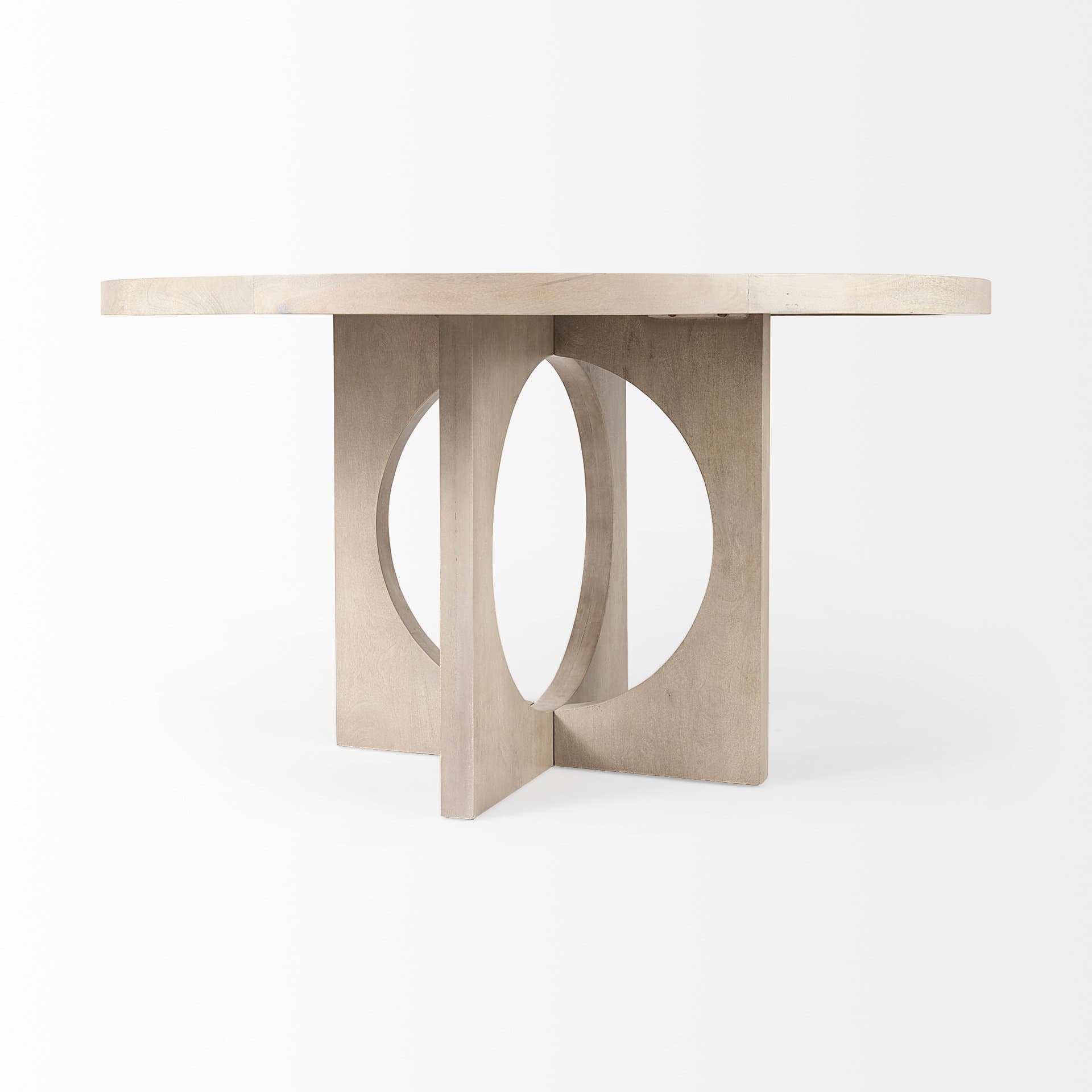 Liesl 54" Round Pedestal Dining Table | Modern | Gray Wood | Seats 6 — product photograph