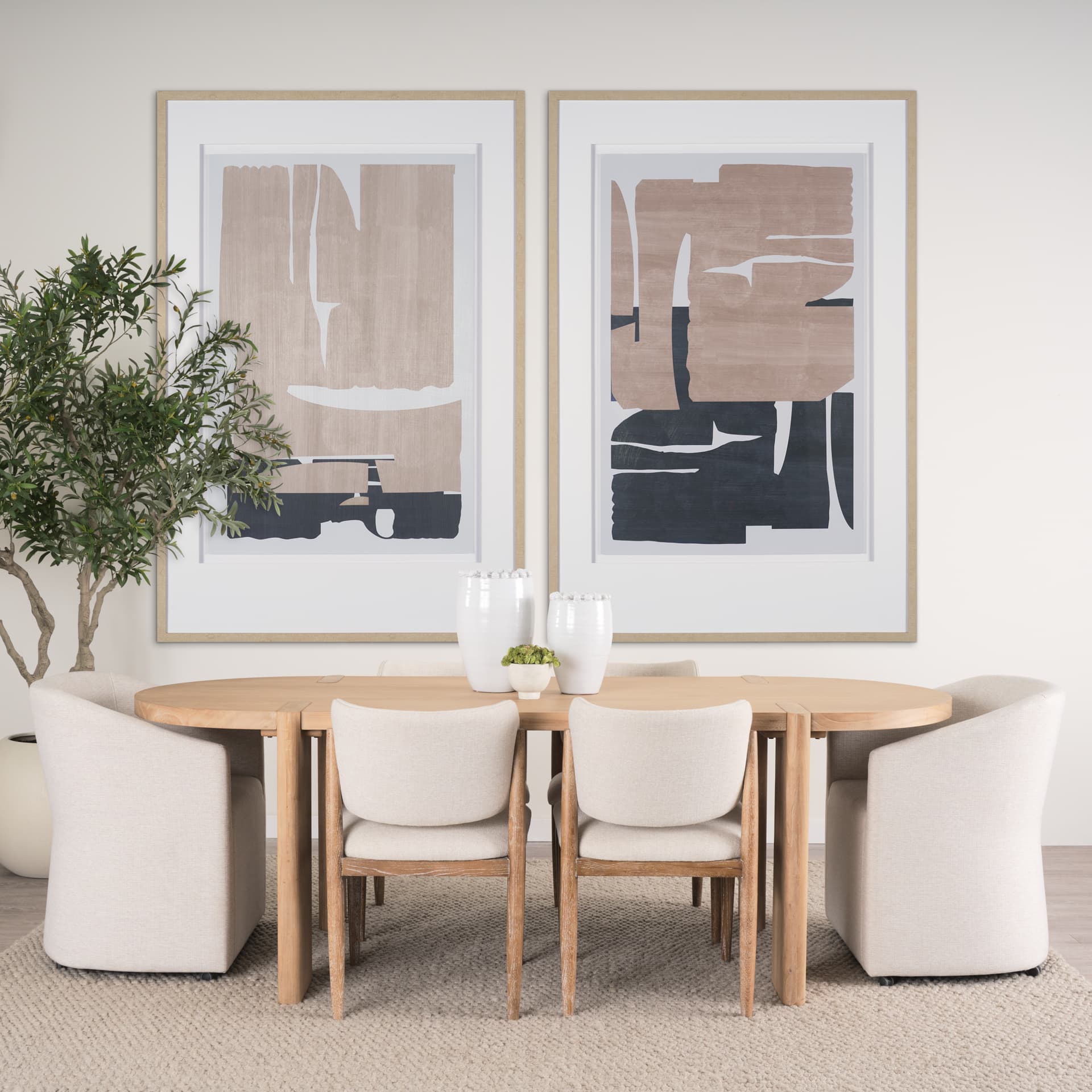 Deep Golden Brown II by Cartissi Textured Framed Artwork Matted under Glass — in a styled room
