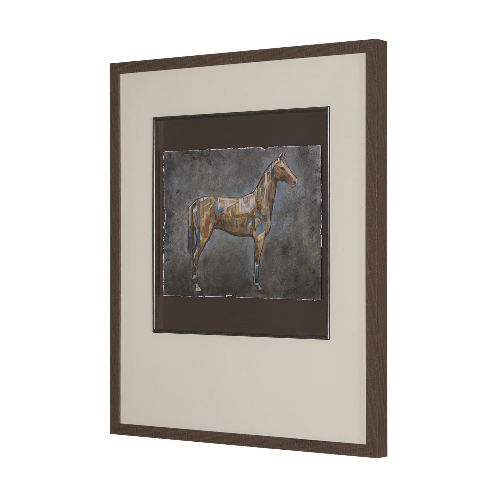 Mosaic Horse II by Mercana Studio a Hand Embellished Framed Art Print Matted under Glass — product photograph