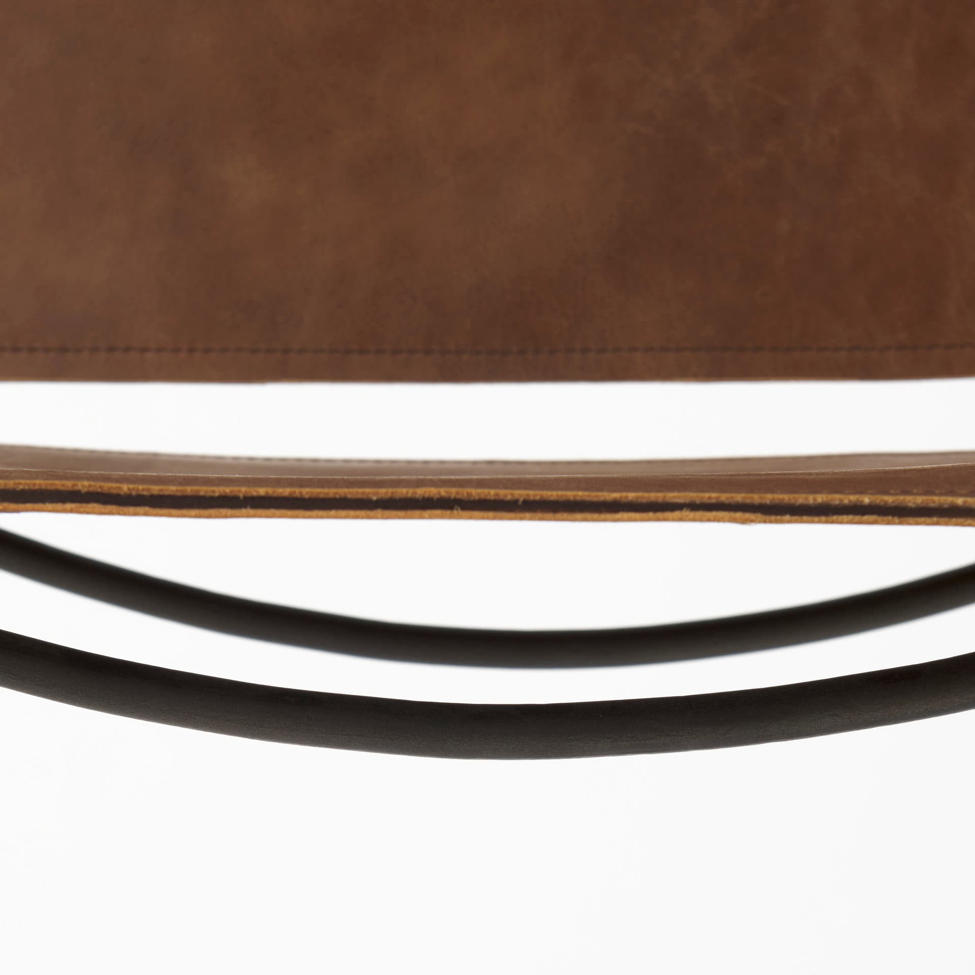 Berbick Low Back 26in Seat Counter Stool | Brown Leather w/ Gray Metal — product photograph
