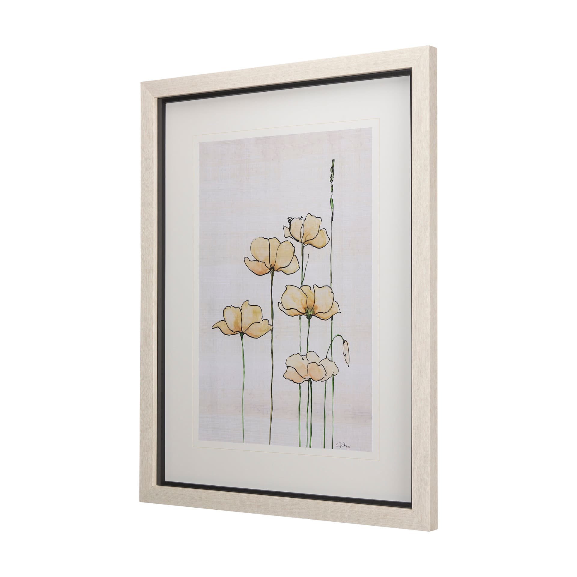 Meadow flowers IV by Mercana Studio a Hand Embellished Textured Framed Art Print Matted under Glass — product photograph