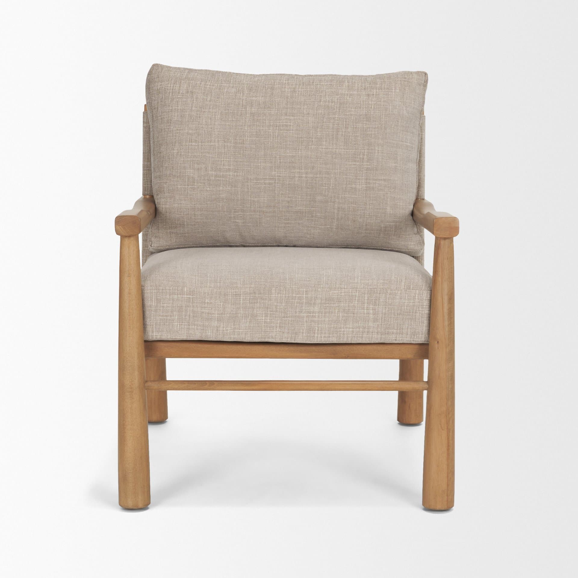 Witton Gray Fabric Beech Wood Slingback Backrest Accent Lounge Chair — product photograph