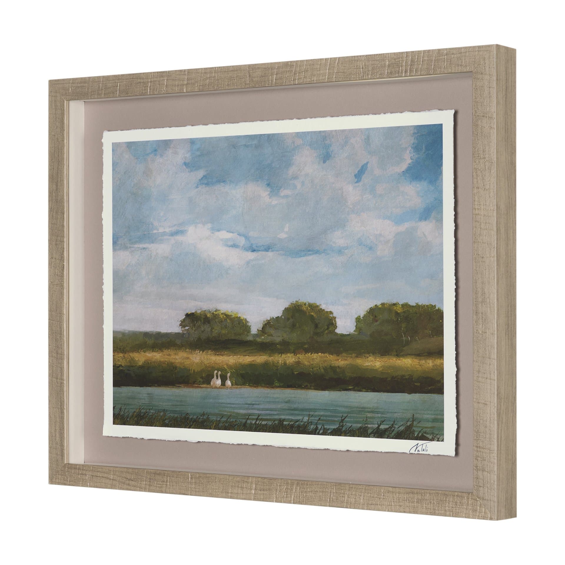 Country View(Set of 6) by Mercana Studio Hand-Embellished Textured Framed Artwork Matted under Glass — product photograph