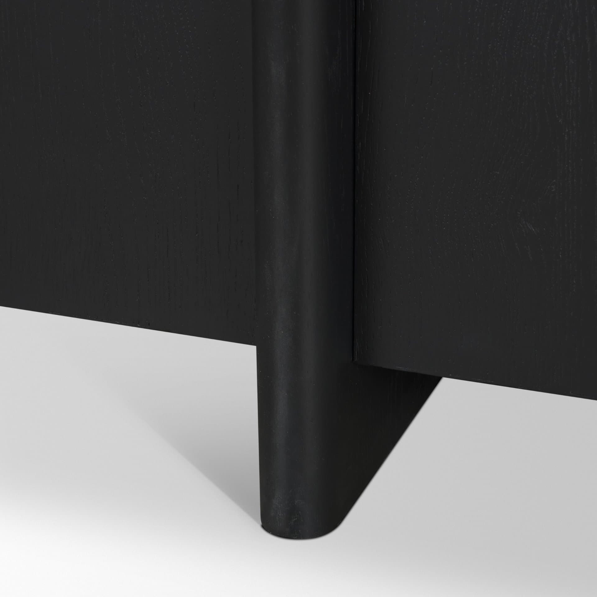 Rowan Black Oak Wood Closed 4 Door Sideboard — product photograph