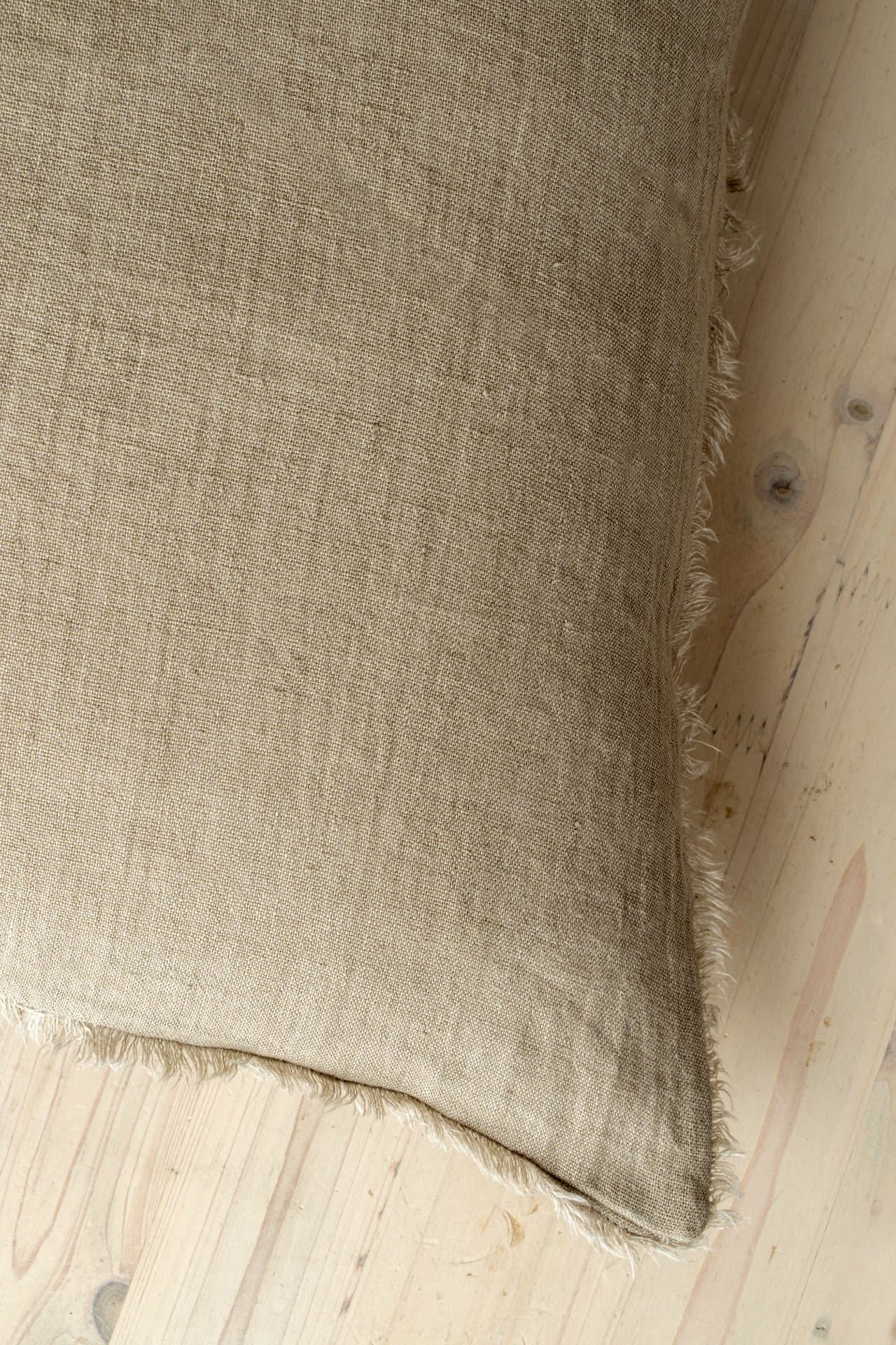 Lina 24x24 Sand Linen Decorative Pillow Cover — product photograph