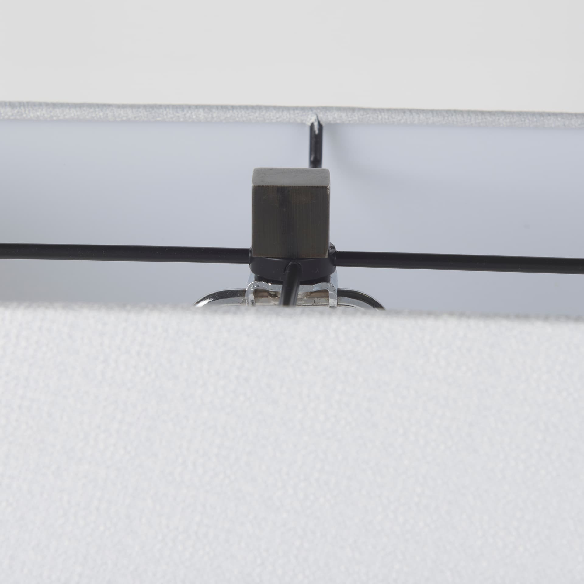 Peyton 14.0L x 9.0W x 26.2H Black Metal W/Marble Cube and White Shade Table Lamp — product photograph