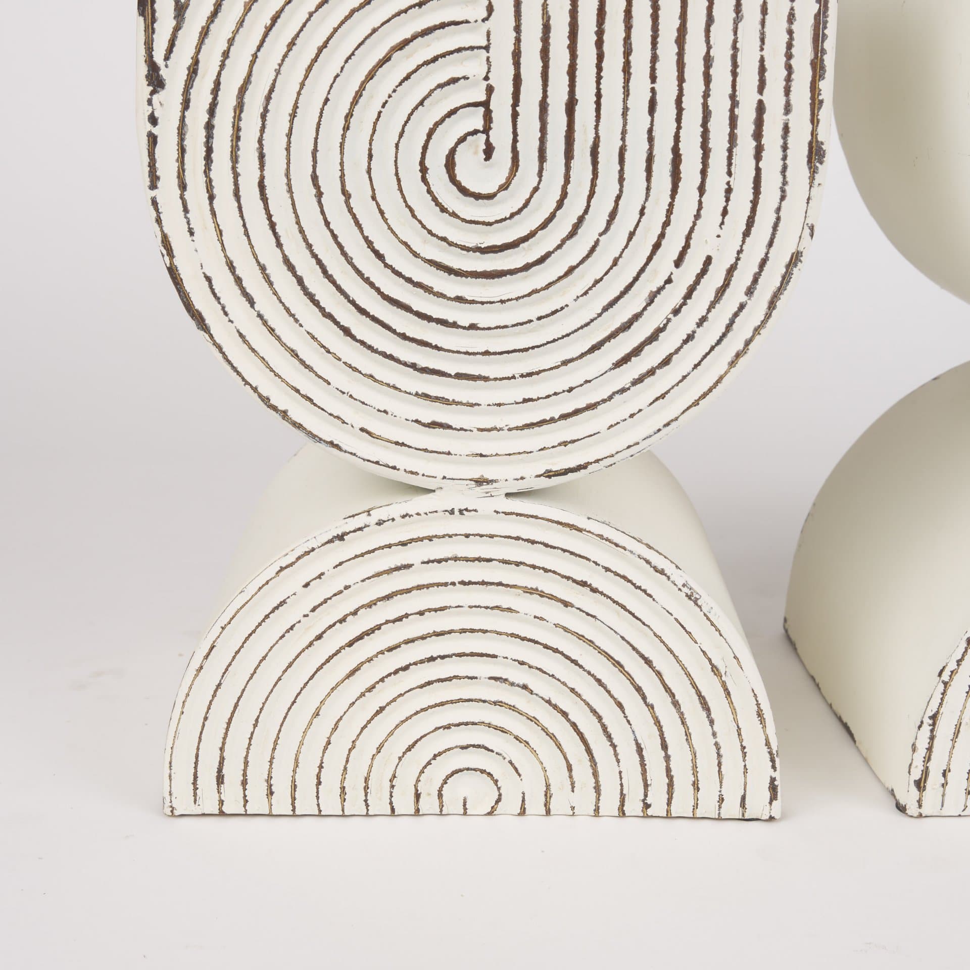 Medina Off White w/ Gold Antiquing Tall Metal Planters (Set of 2) — product photograph
