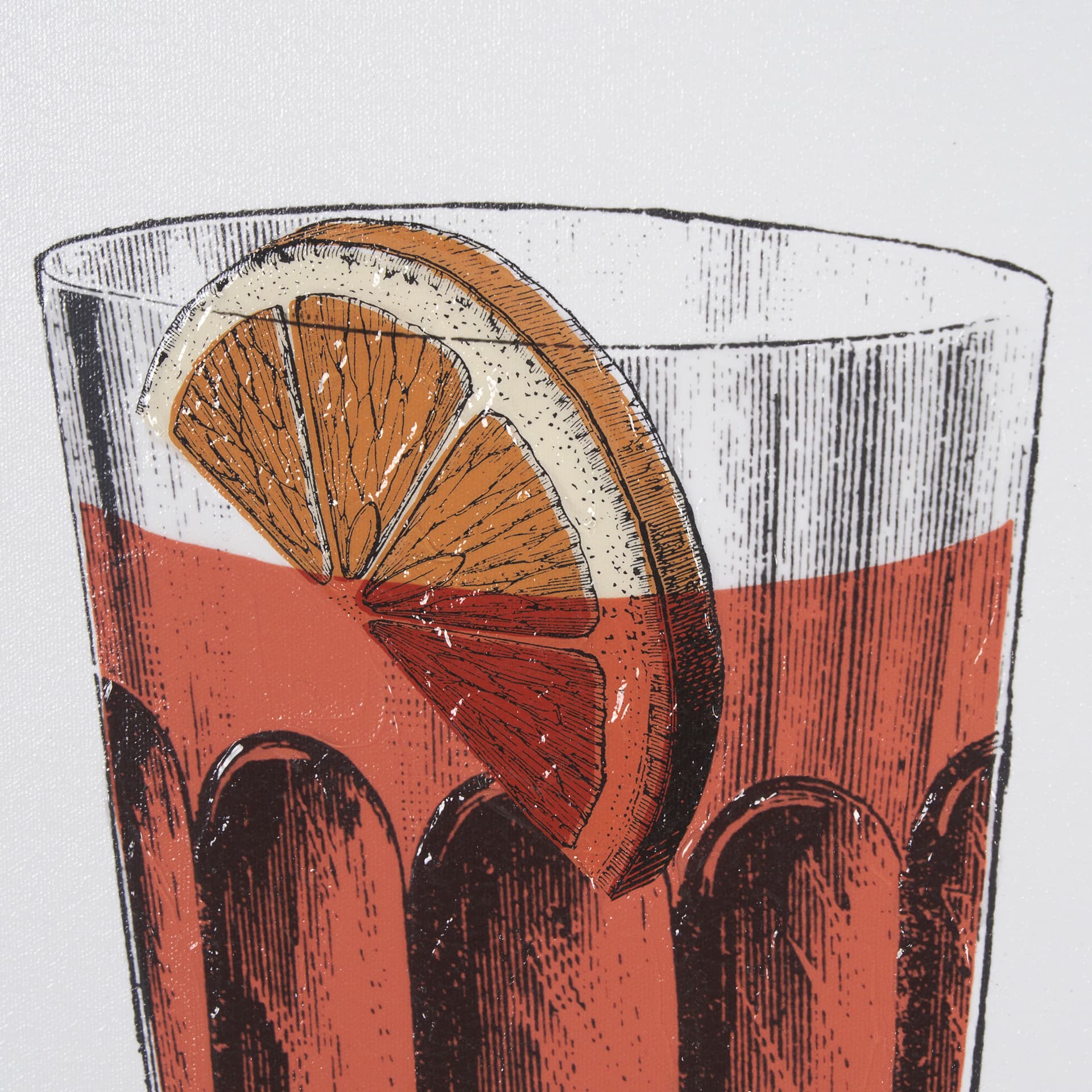 Vintage Cocktails-Old Fashion by Gwen Aspell Hand Embellished Framed Art Print Matted under Glass — product photograph