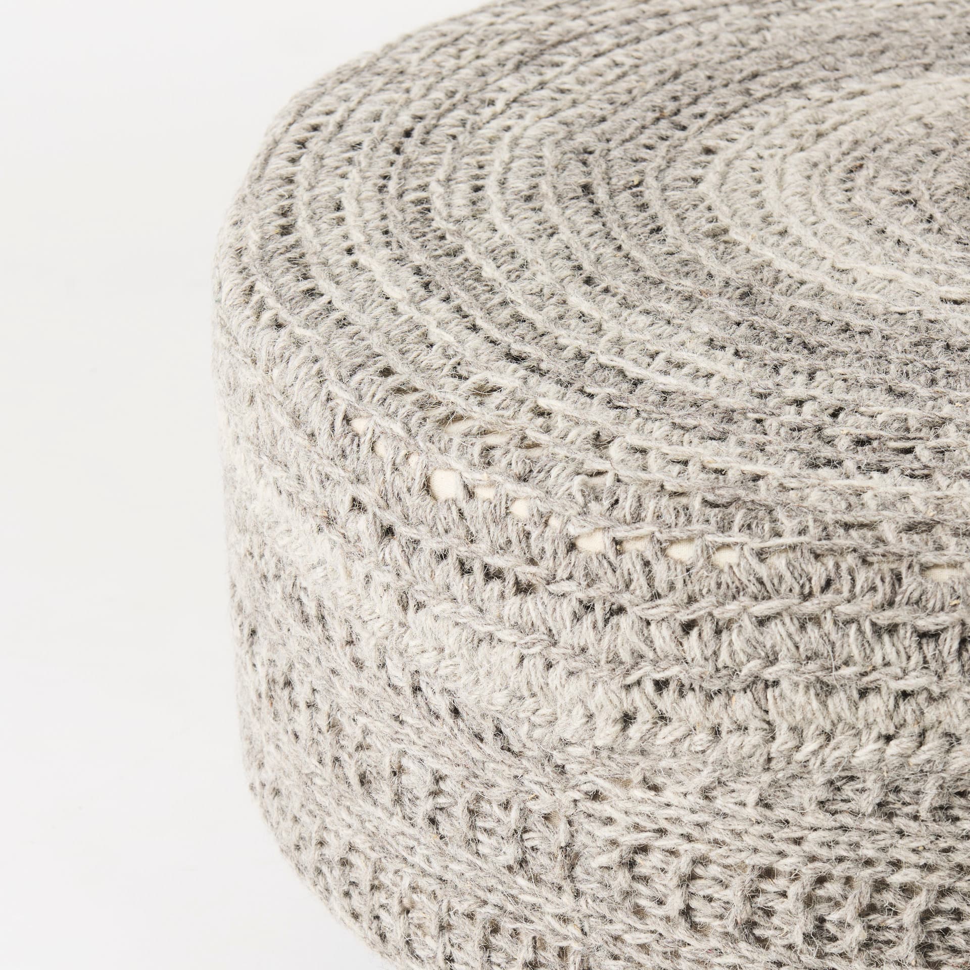 Bina 30.0L x 30.0W x 15.0H Dark Gray 4 Legged Wool Stool — product photograph